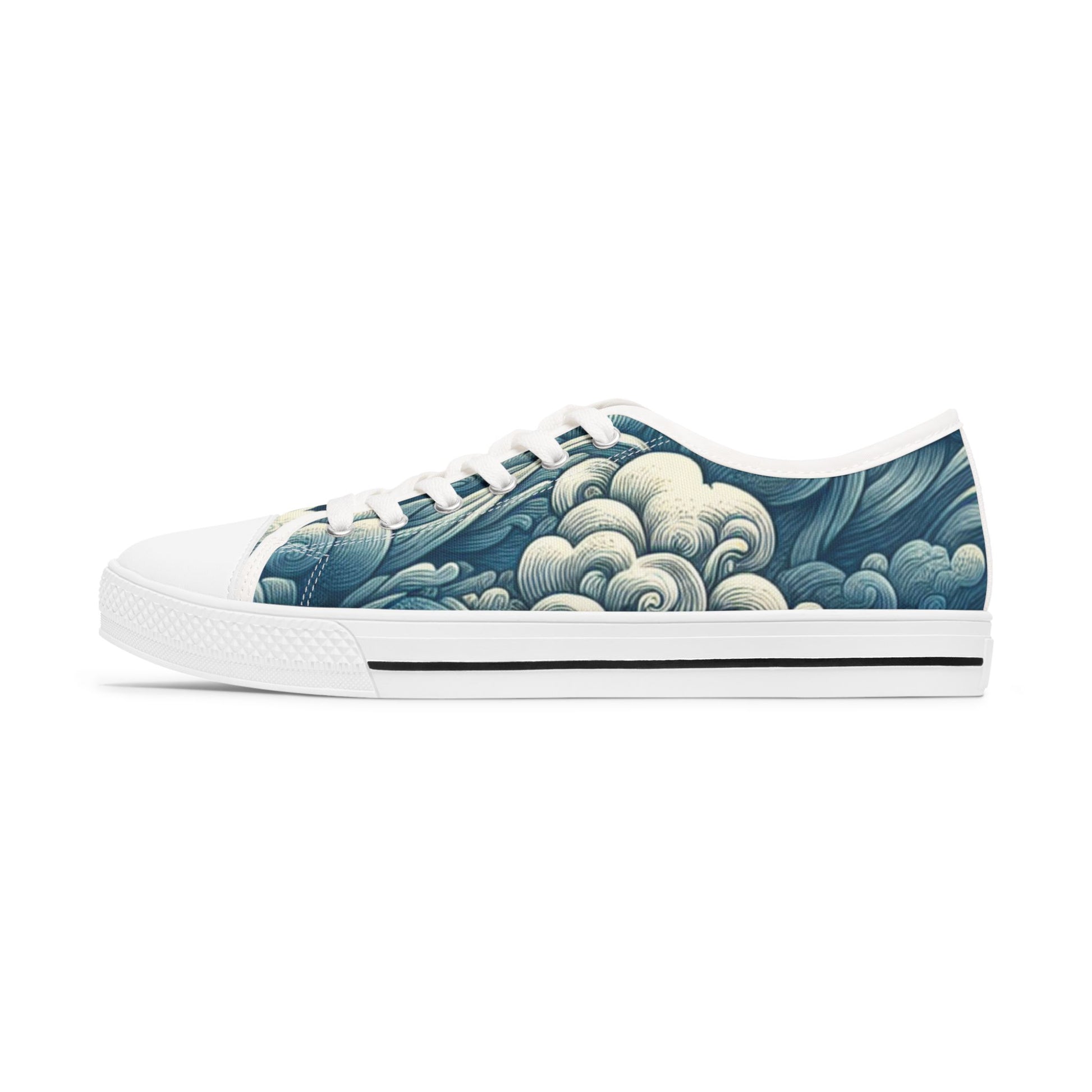 Women's Artistic Cloud Print Sneakers | Trendy Low-Top Shoes, Walking Sneakers, Casual Footwear, Gift for Her, Unique Sneaker Design