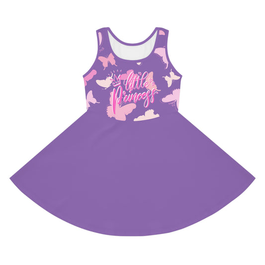 Girls' Purple Princess Butterfly Sleeveless Sundress, 2T to XL Girls Purple Dress, Butterfly Dress for a Little Girl,