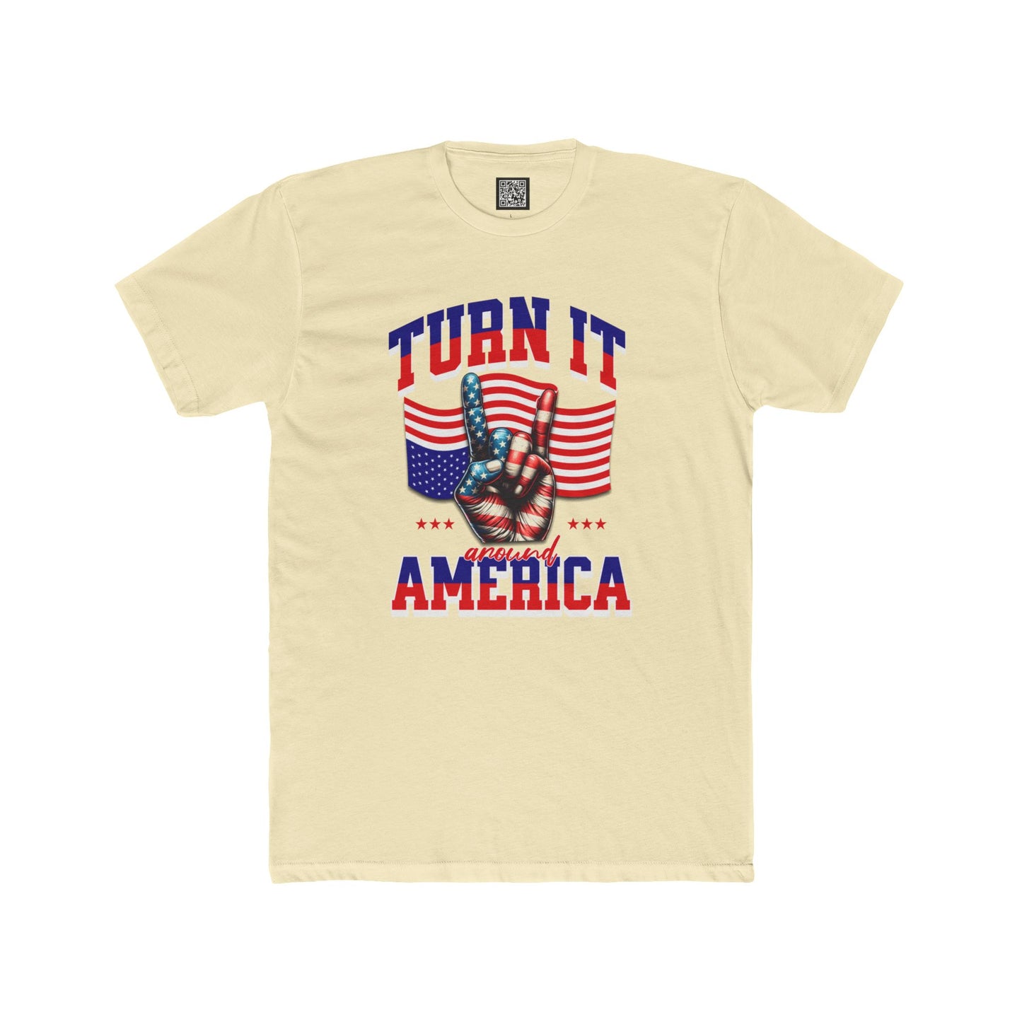 Patriotic Unisex Cotton Crew Tee - "Turn It Around America," No Kings Protest T-Shirt, Stand for Democracy Shirt for Men and Women