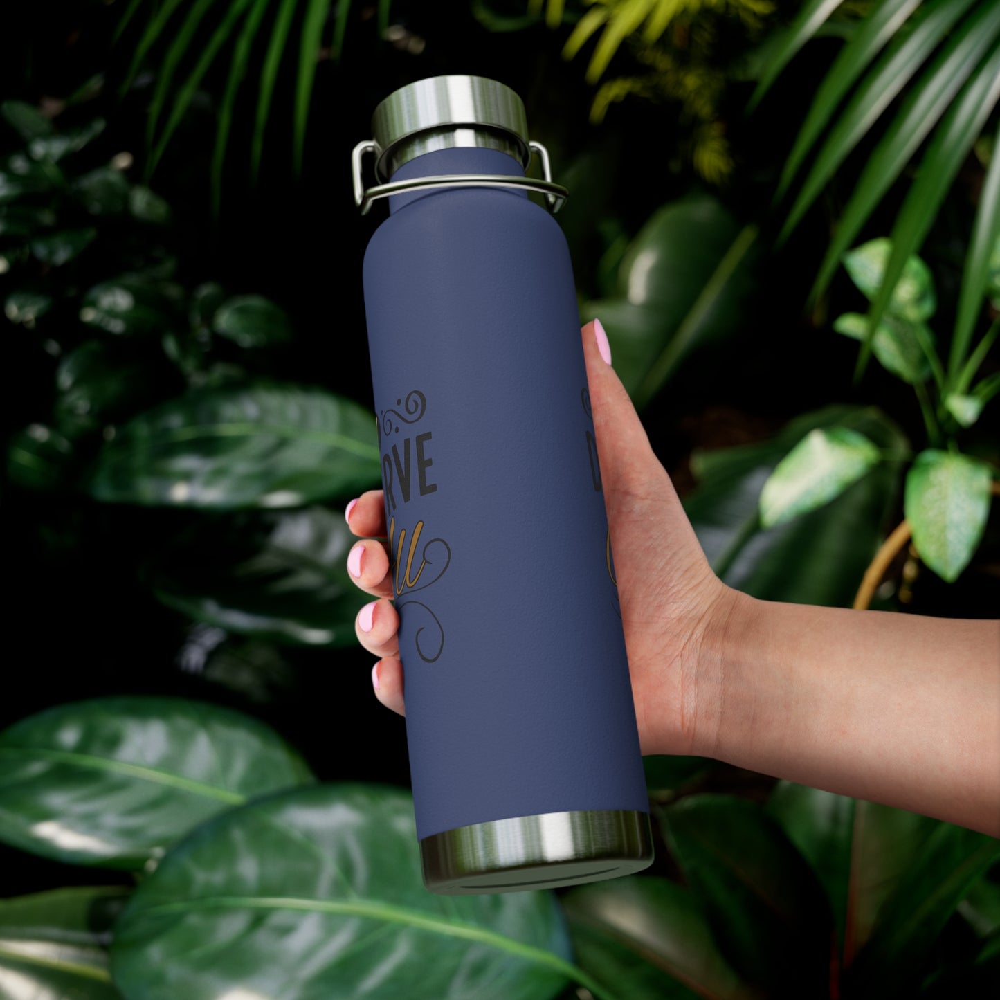 "I Deserve It All" Copper Vacuum Insulated Bottle, 22oz, Inspirational Lyrics from Kendrick Lamar Man in the Garden, Kendrick Lamar Fan Merchandise