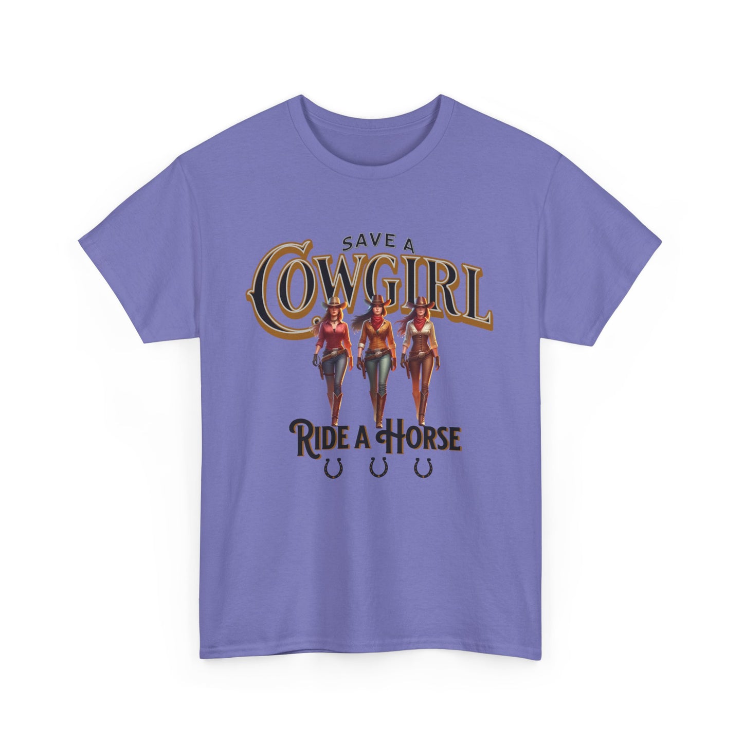 Save a Cowgirl Ride a Horse, Humorous Cowgirl T-Shirt, Cute Cowgirl Shirt for a Gift, Funny Cowgirl T-Shirt for Women, Horse Lover Shirt