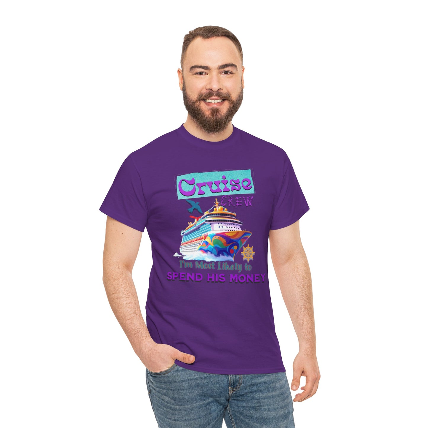 Funny Cruise Crew Tee, Vacation T-Shirt, Gift for Cruise Lovers, Vacation Humor Apparel, Travel Enthusiast Shirt, Spend His Money Tee