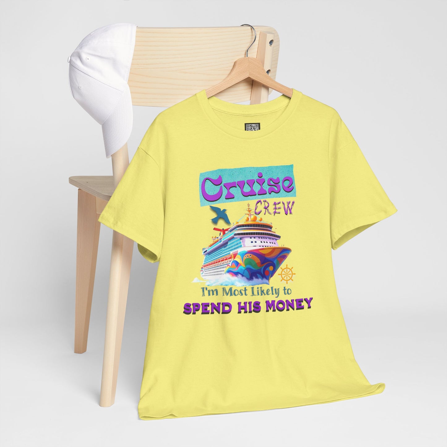 Funny Cruise Crew Tee, Vacation T-Shirt, Gift for Cruise Lovers, Vacation Humor Apparel, Travel Enthusiast Shirt, Spend His Money Tee