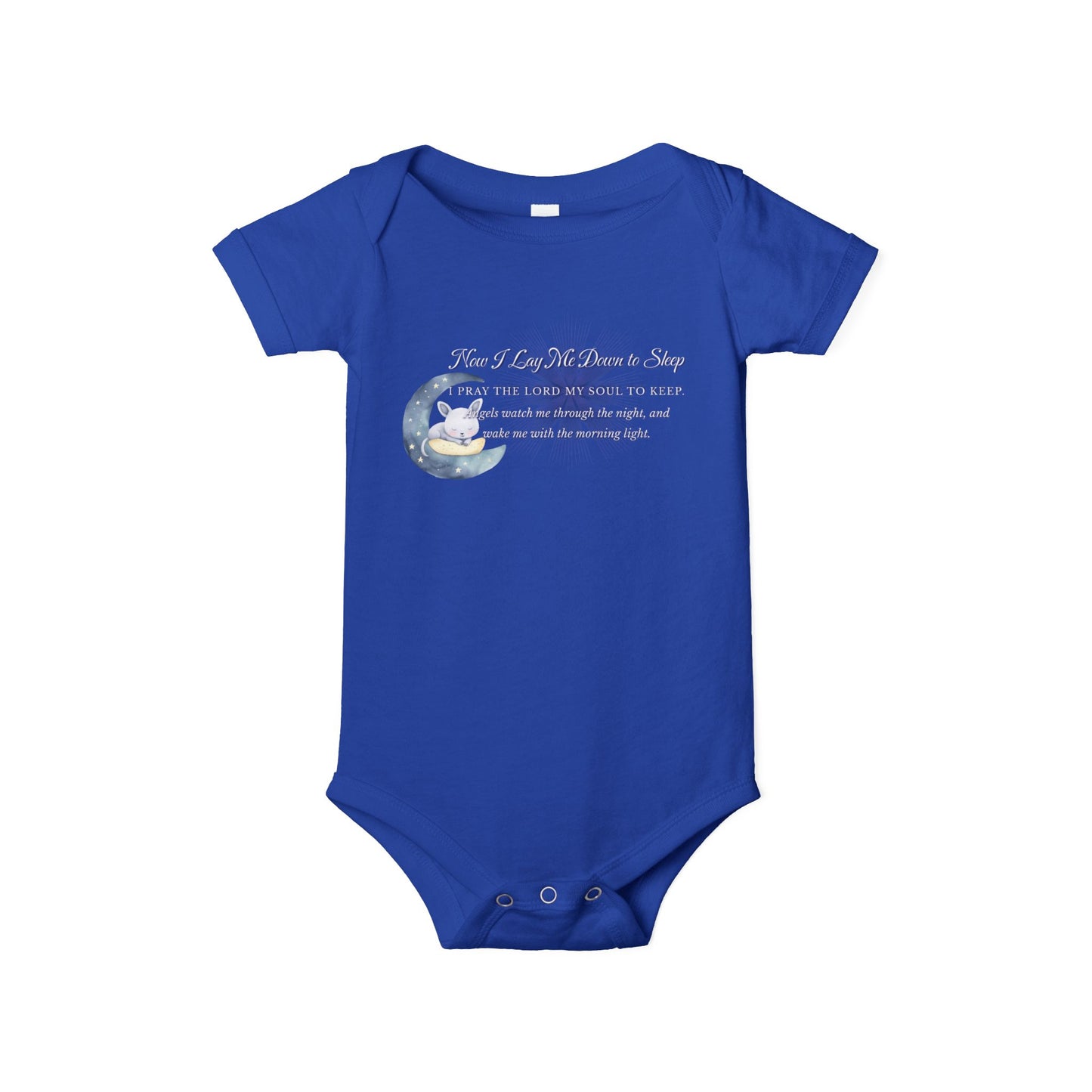 Cute Infant Jersey One Piece - "Now I Lay Me Down to Sleep" Baby Bodysuit, Newborn Baby Shower Gift, Onesie with a Nighttime Prayer