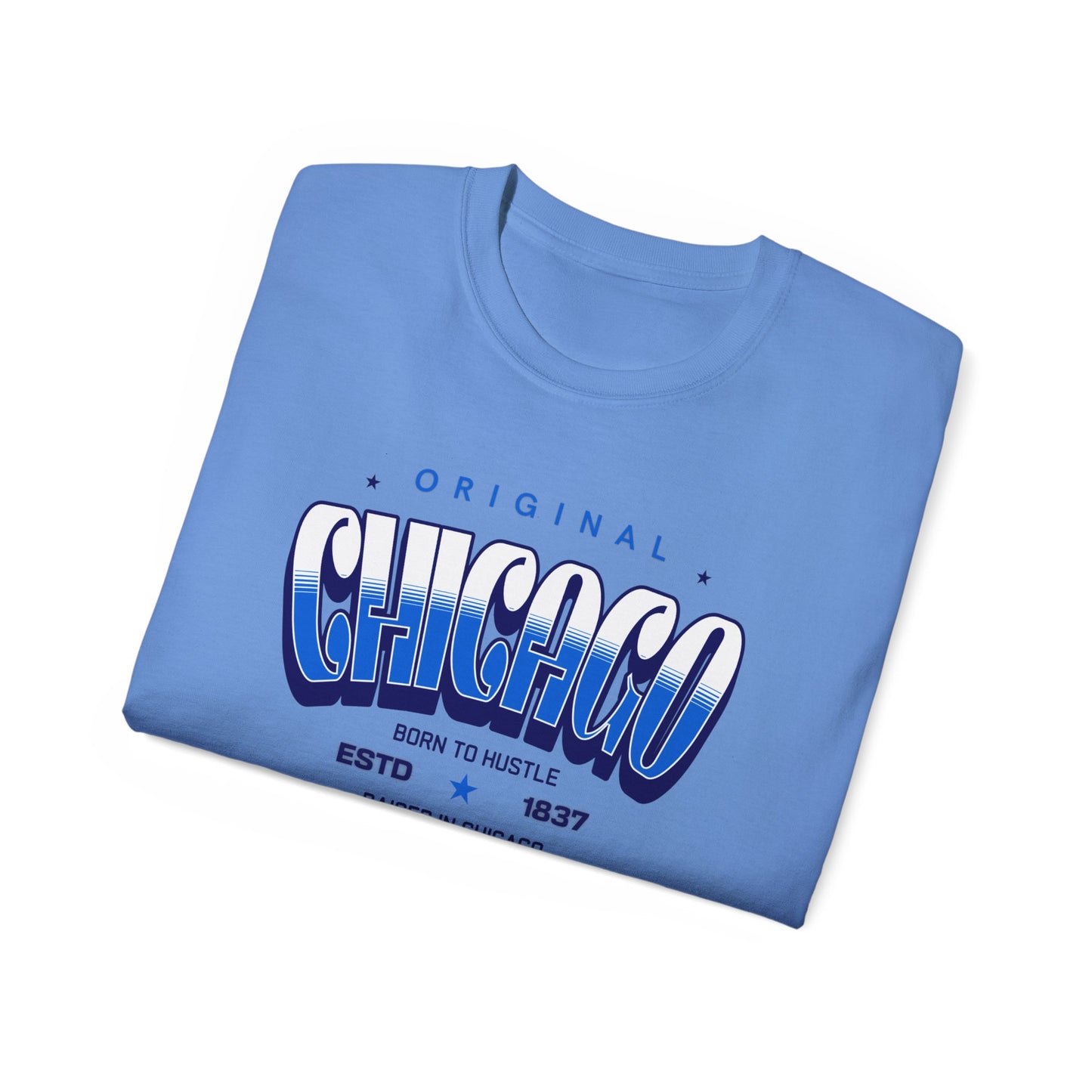 Chicago Hustle Graphic Tee, Streetwear T-Shirt, Gift for Travelers, Chicago Souvenir, Unisex Chicago T-Shirts Casual Wear. Chi-Town Tees