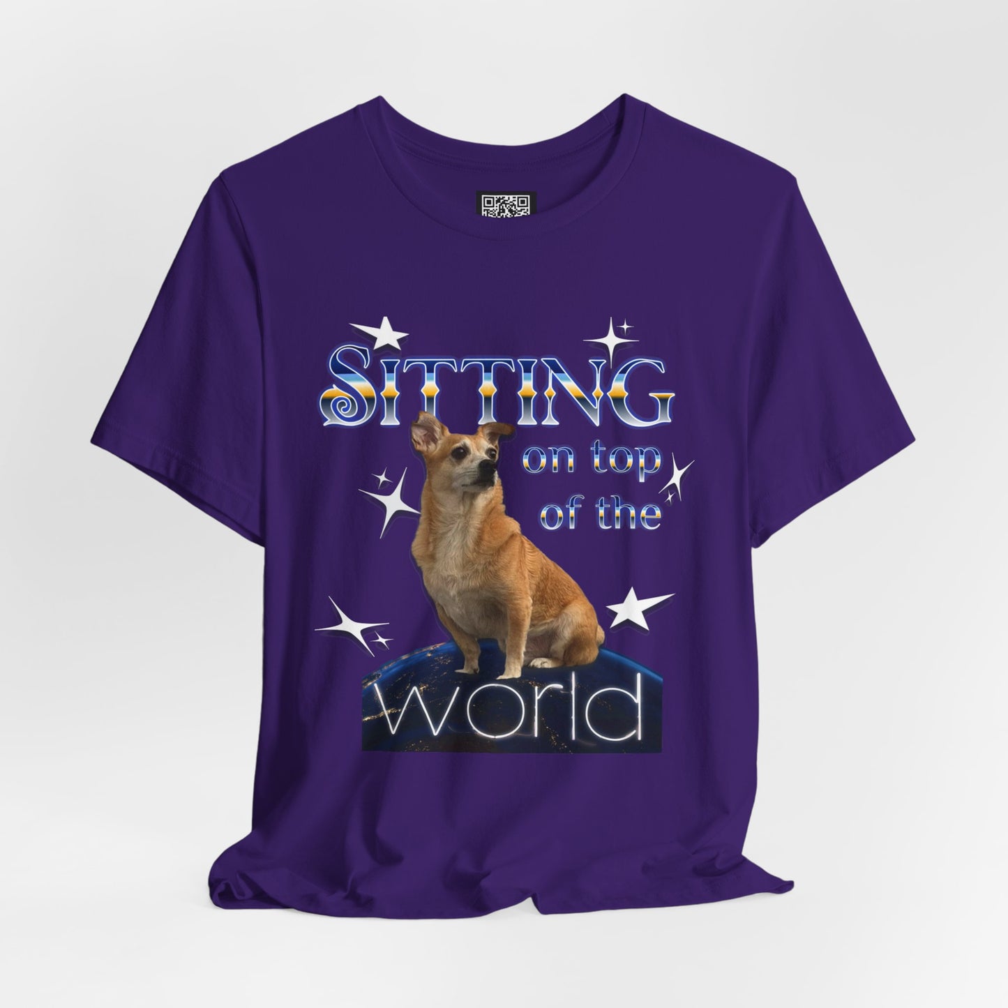 Personalized T‑Shirt for Pets— "Sitting on Top of the World" Chihuahua Graphic Tee