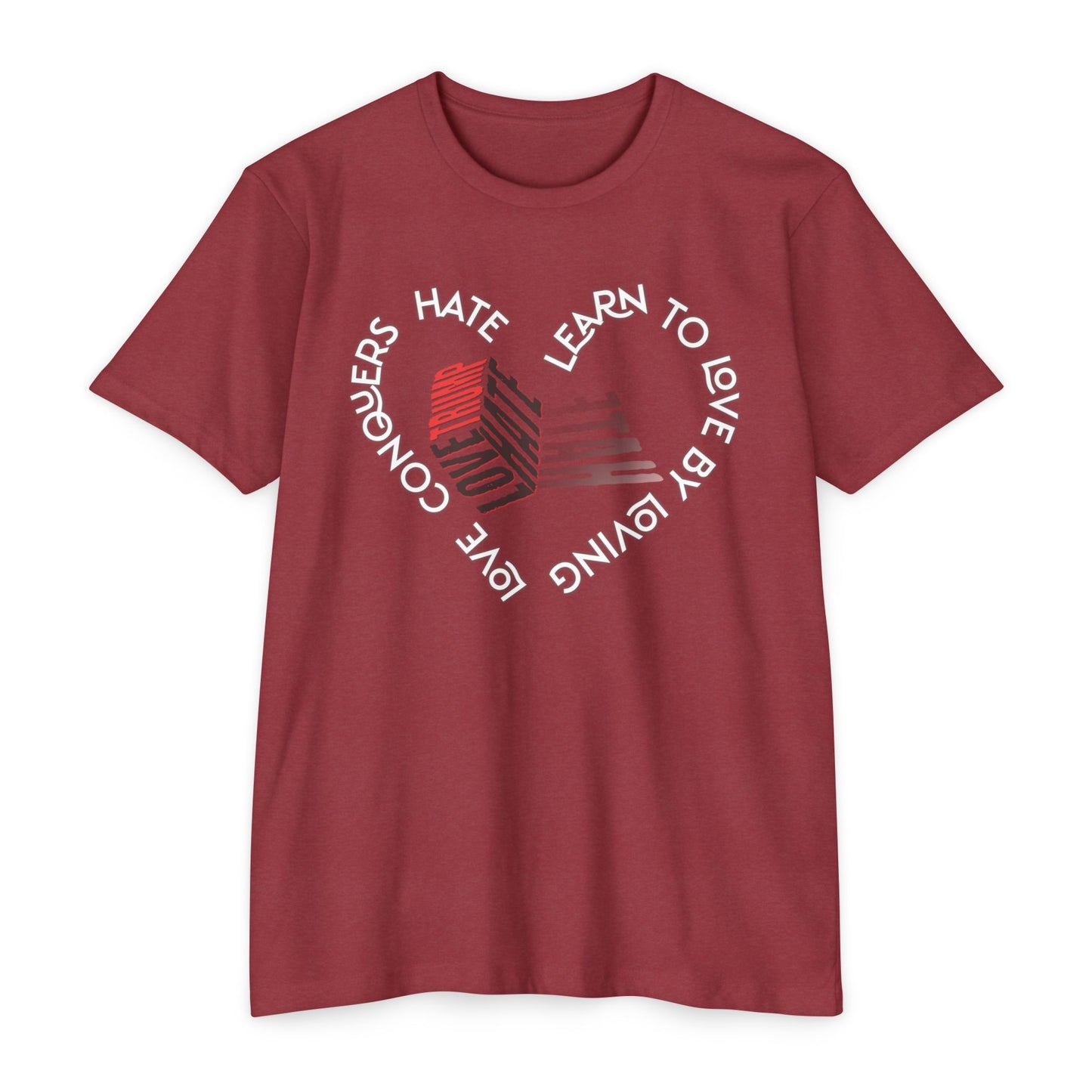 Vibrant Love Trump Hate Unisex T-Shirt, Graphic Tee for Casual Wear, Ideal for Gift, Summer Vibes, Celebration Style, Trendy Streetwear