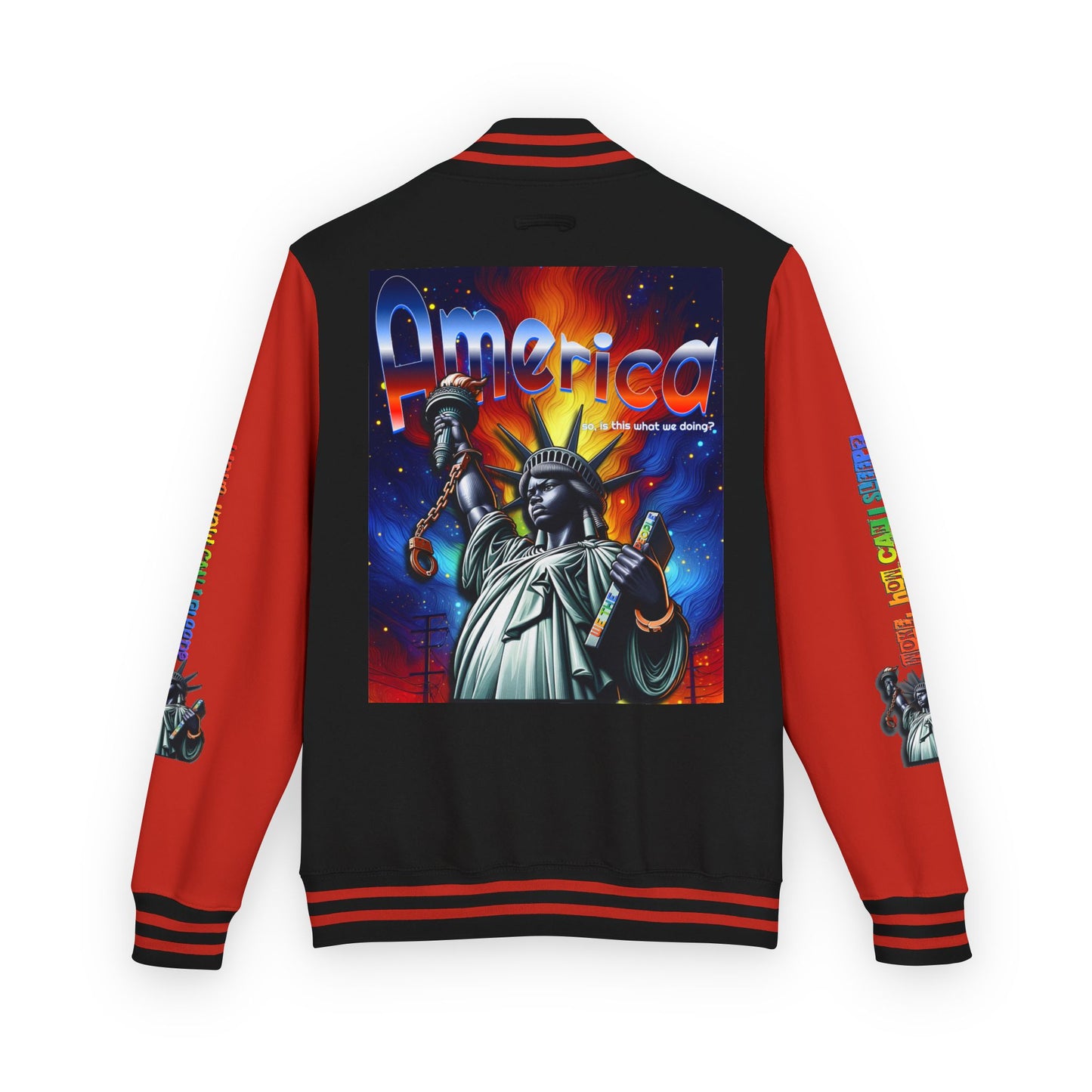 Letterman Jacket — 'America' Statue of Liberty Retro Graphic