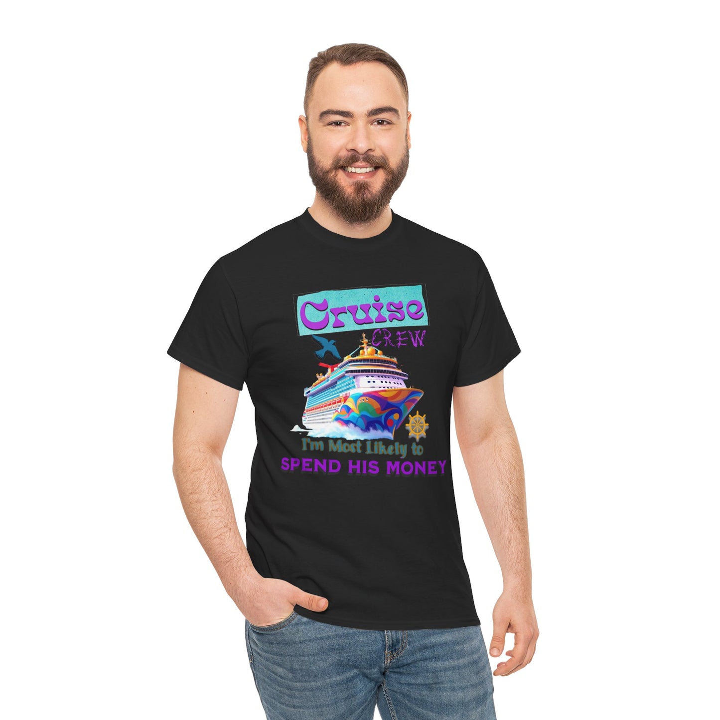 Funny Cruise Crew Tee, Vacation T-Shirt, Gift for Cruise Lovers, Vacation Humor Apparel, Travel Enthusiast Shirt, Spend His Money Tee
