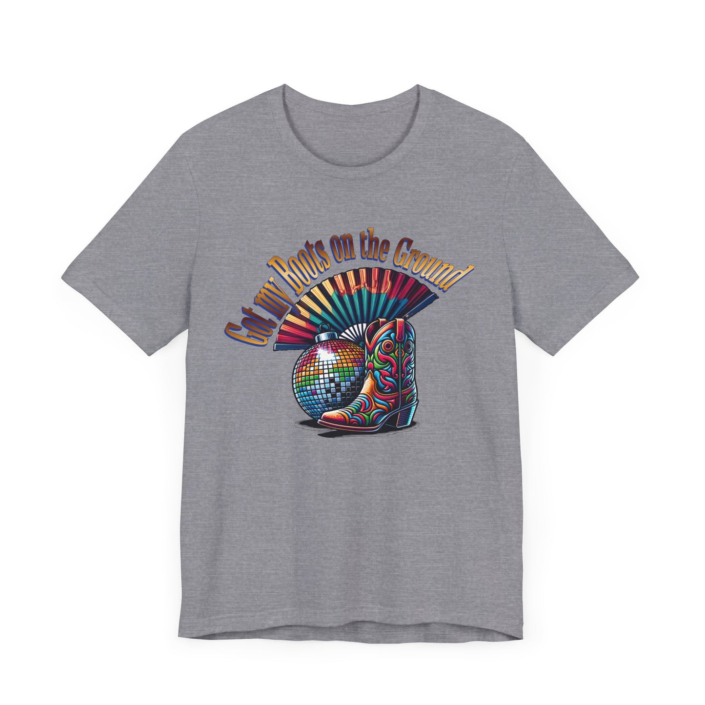Boots on the Ground Groove Tee, Disco Ball Unisex Jersey Tee - Fun Tee for Latest Dance Crave Boots on the Ground Music Lovers