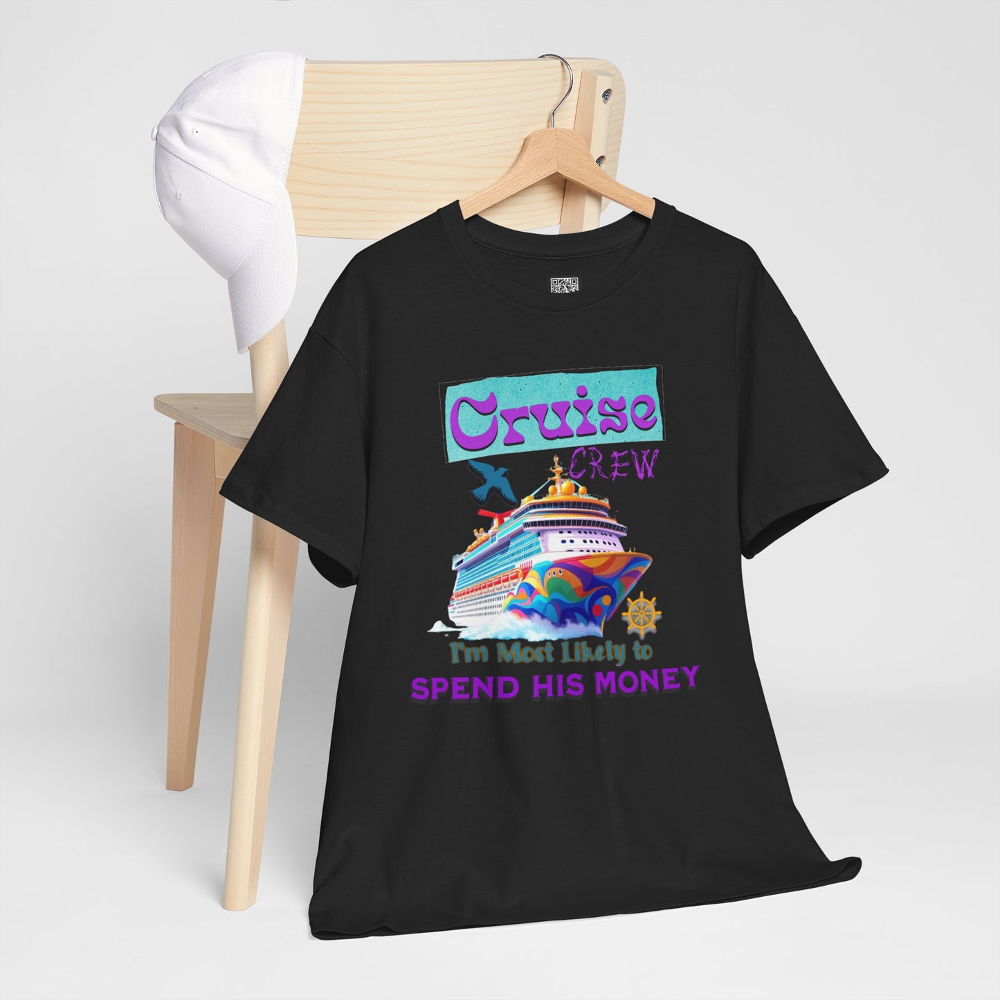 Funny Cruise Crew Tee, Vacation T-Shirt, Gift for Cruise Lovers, Vacation Humor Apparel, Travel Enthusiast Shirt, Spend His Money Tee