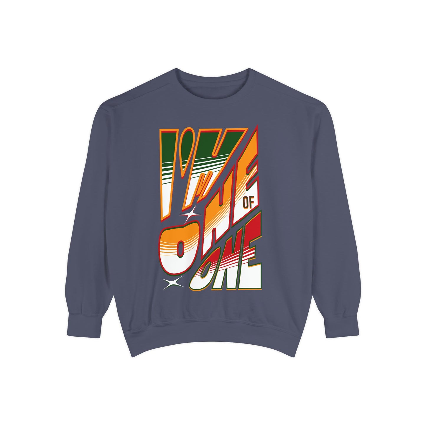 Vibrant One of One Sweatshirt, Juneteenth Garment-Dyed Sweatshirt, Red, Yellow, Green Sweatshirt, Trendy Afrocentric Color Shirt