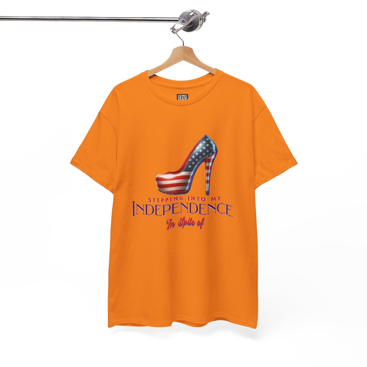 Independence Celebration Tee, Cute Women Heavy Cotton T-Shirt, Patriotic 4th of July Shirt, Cute Flag Gift for Her, Summer Style
