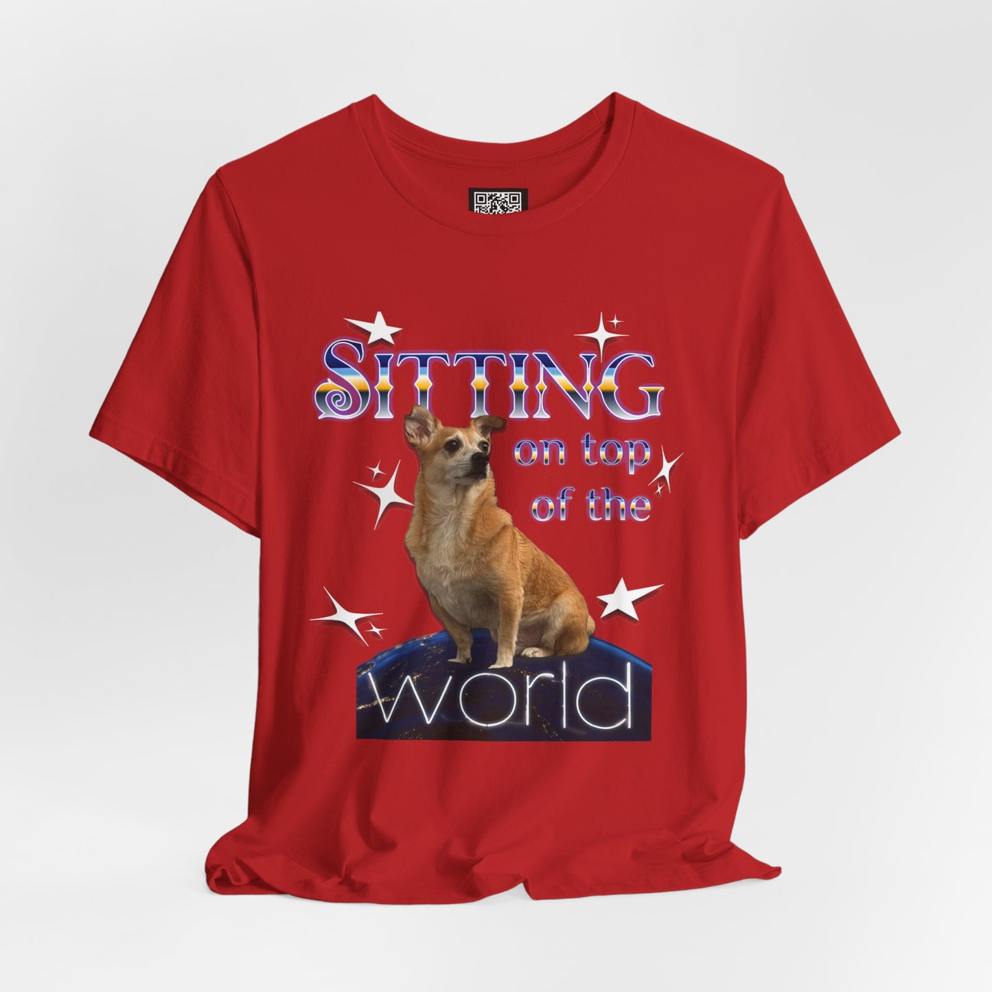 Personalized T‑Shirt for Pets— "Sitting on Top of the World" Chihuahua Graphic Tee