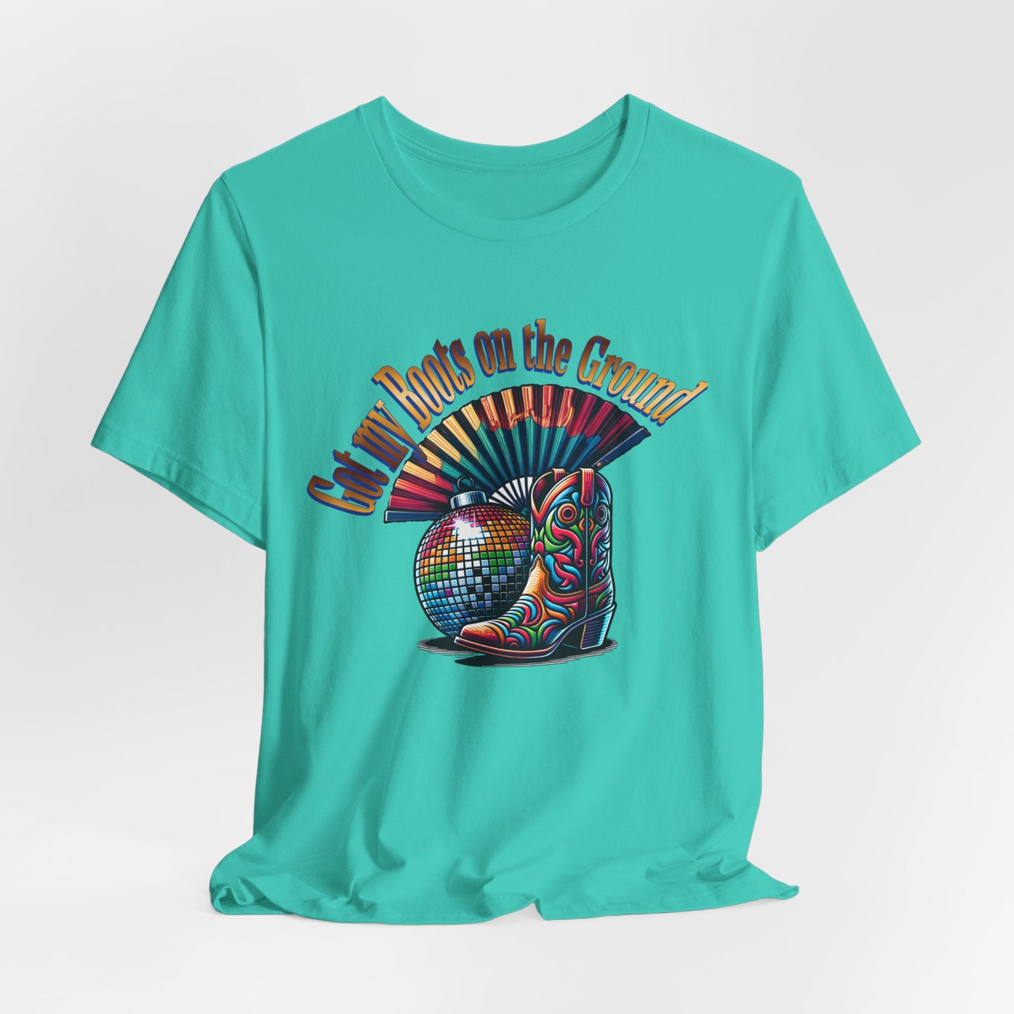 Boots on the Ground Groove Tee, Disco Ball Unisex Jersey Tee - Fun Tee for Latest Dance Crave Boots on the Ground Music Lovers