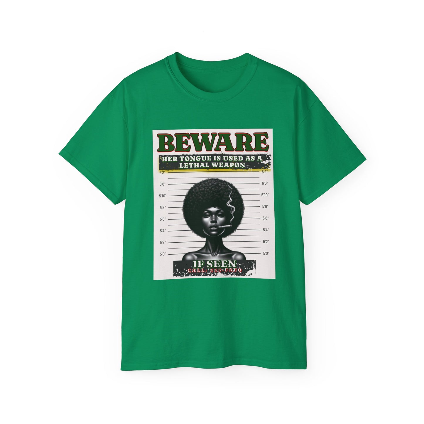 Empowering Graphic Tee, Her Tongue is a Lethal Weapon Shirt, FAFO Cotton T-Shirt, Inspirational Art Tee, Funny Trendy Gift for Friends