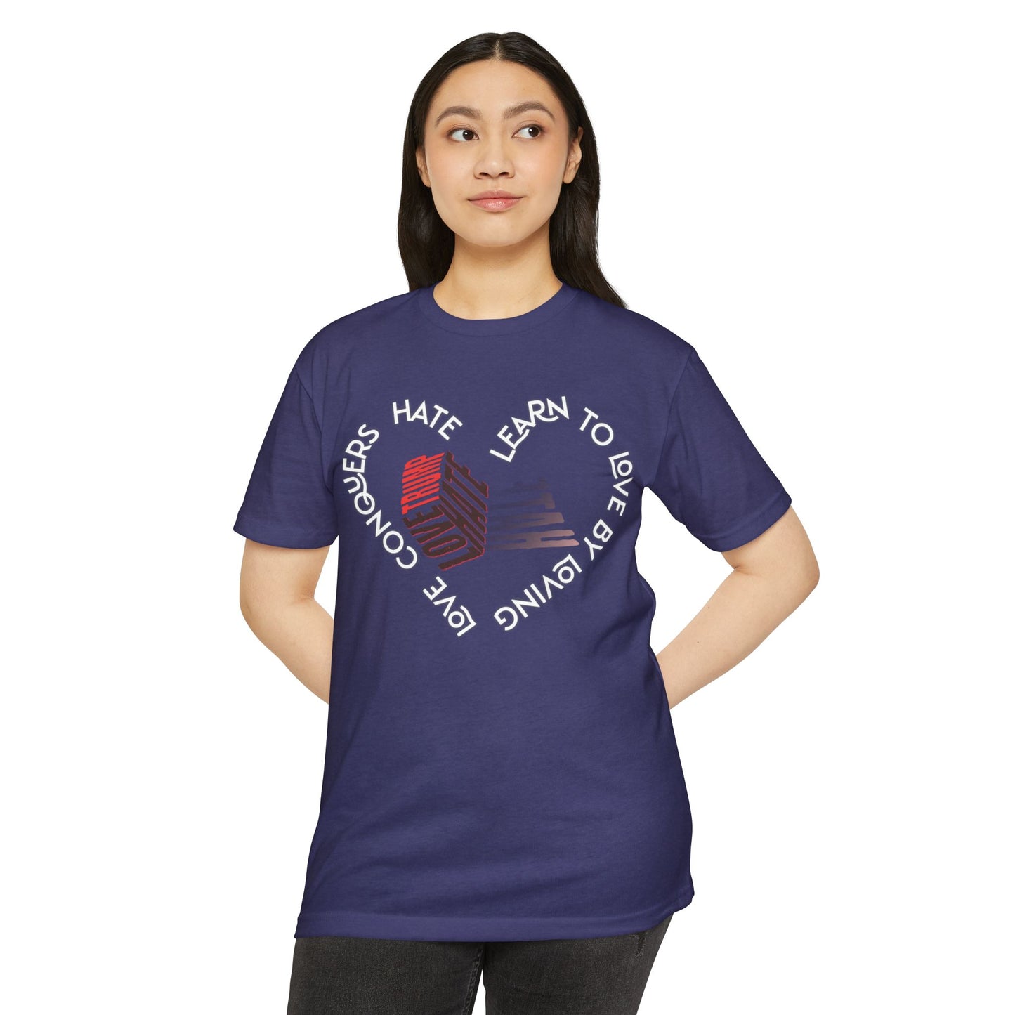 Vibrant Love Trump Hate Unisex T-Shirt, Graphic Tee for Casual Wear, Ideal for Gift, Summer Vibes, Celebration Style, Trendy Streetwear