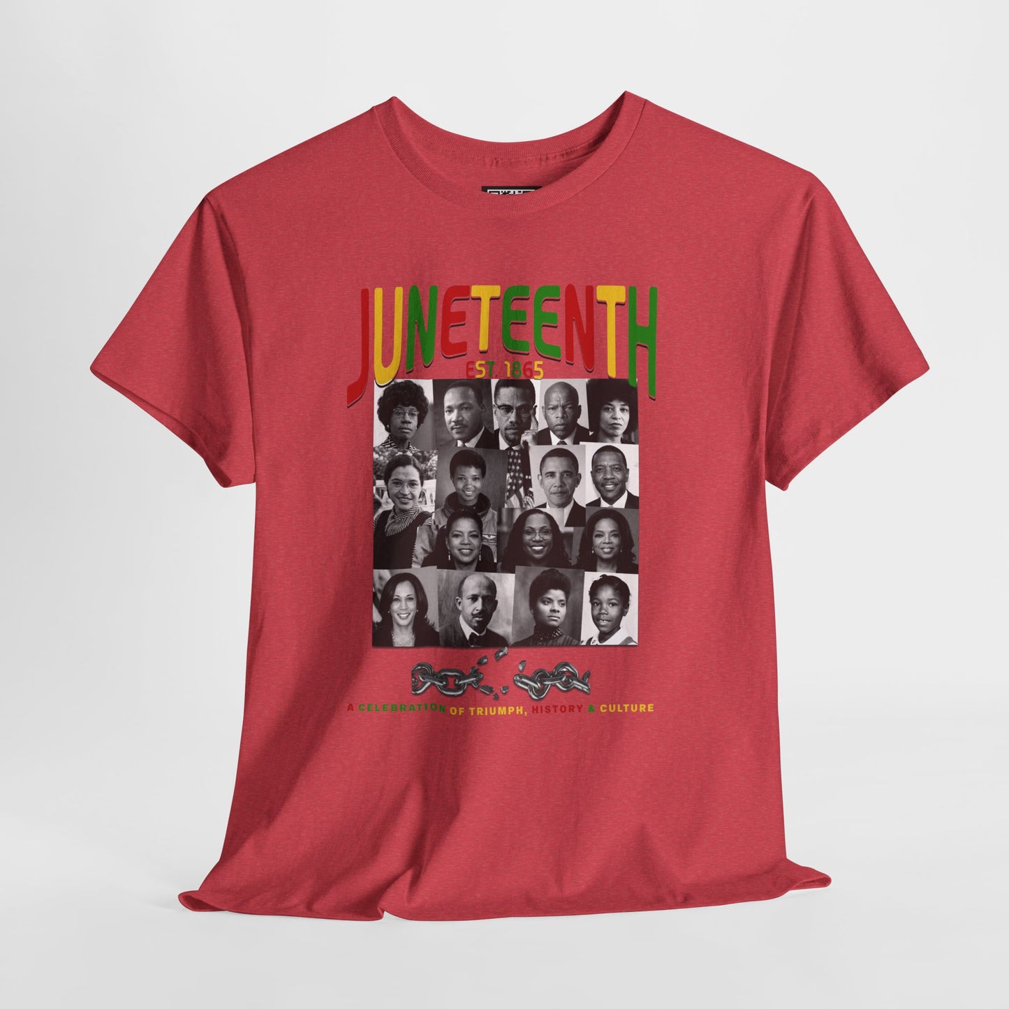 Juneteenth Celebration T-Shirt – "Let Freedom Ring" Colorful Chain Design (Est. 1865)