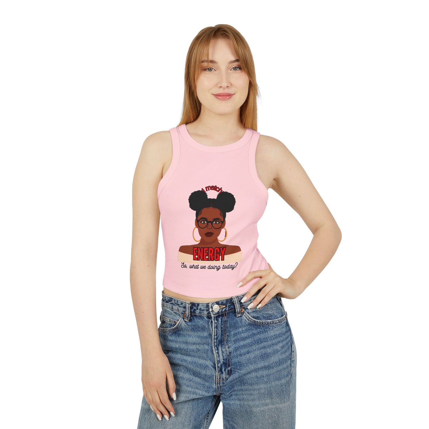 I Match Energy Women's Micro Rib Racer Tank Top,