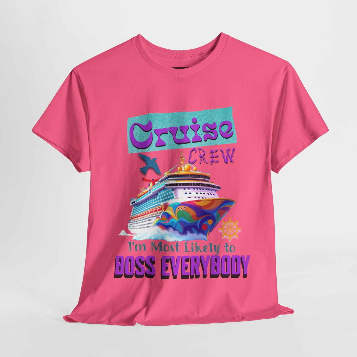Cruise Crew Heavy Cotton Tee - Fun Cruise Vacation Shirt, Cruise-themed Apparel, Travel Gift, Nautical Wear, Summer Adventure T-Shirt