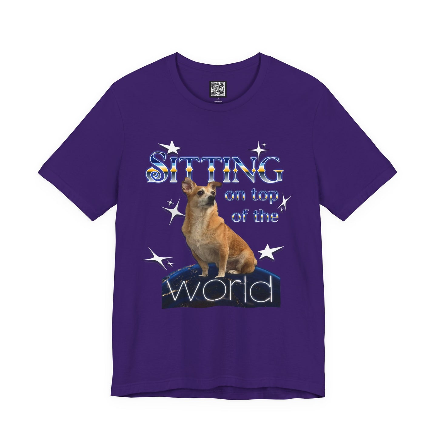 Personalized T‑Shirt for Pets— "Sitting on Top of the World" Chihuahua Graphic Tee