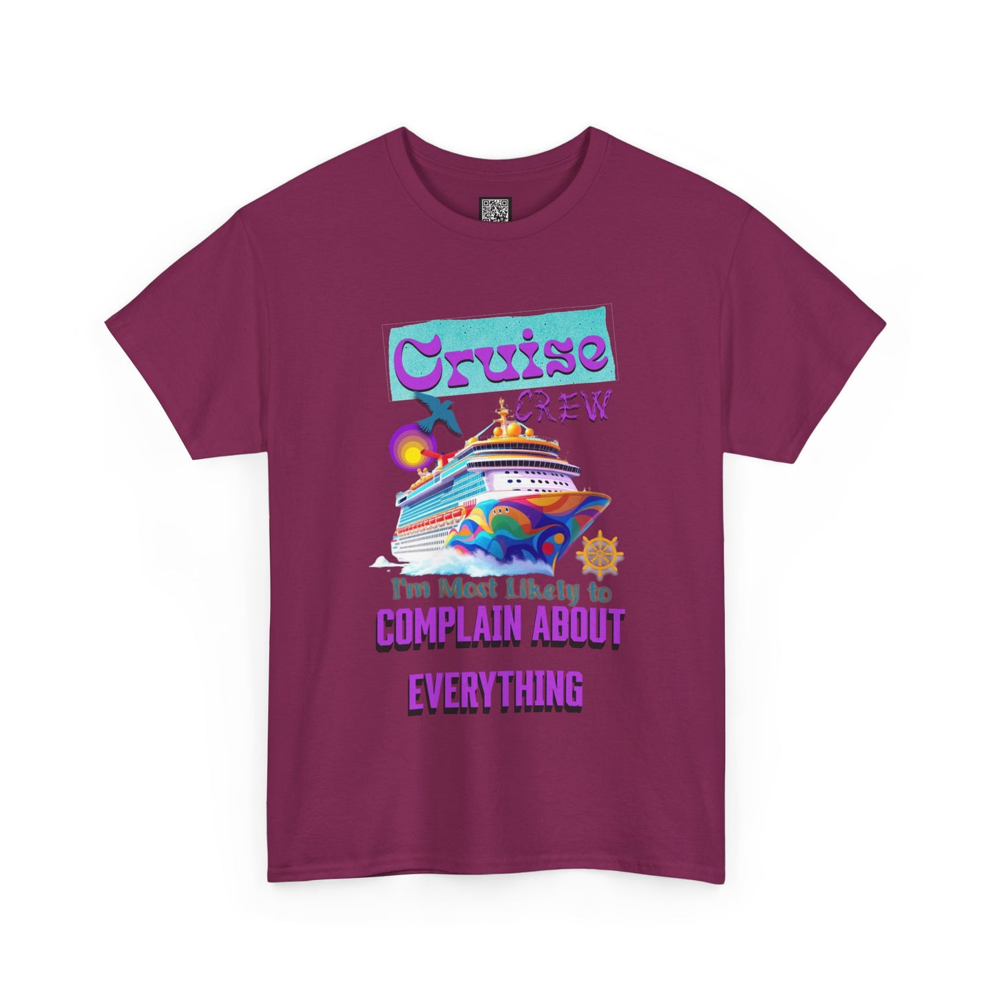 Cruise Crew Unisex Heavy Cotton Tee - Fun Travel T-Shirt for Vacations, Family Cruises, Summer Adventures, Gift for Cruise Travelers,