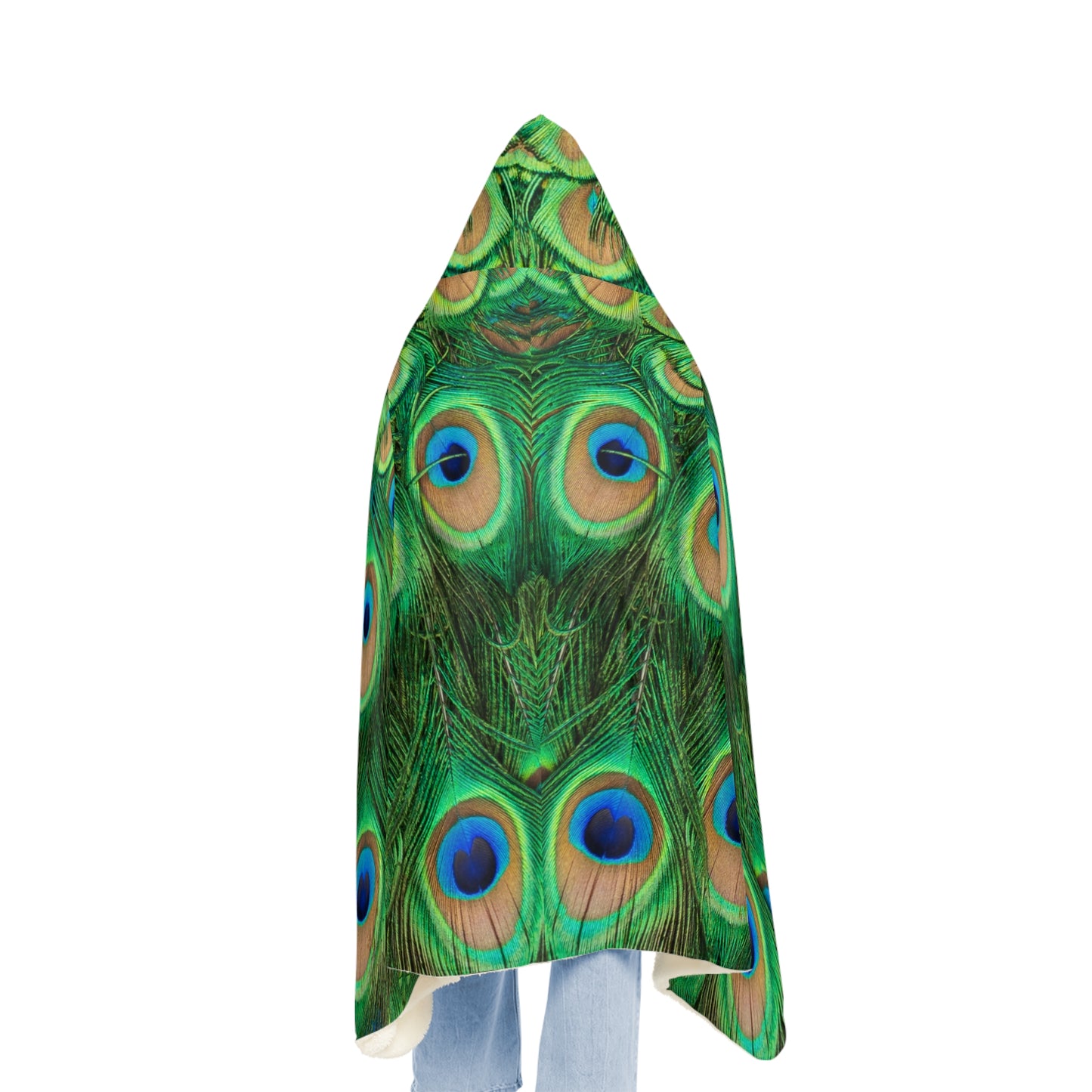 Peacock Pattern Snuggle Blanket - Cozy Hooded Throw for Relaxation & Gifts, Soft and Comfortable Mother's Day Gift,