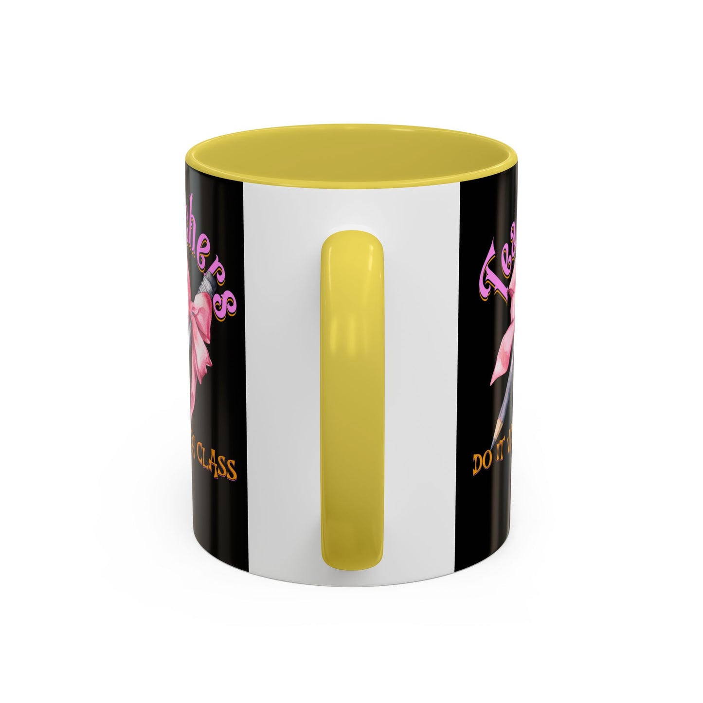 Colorful Mugs (11oz, 15oz), Teacher Appreciation Gift, Cute Gift for Teachers, Coffee Mug for Teachers, Coquette Bow Coffee Mug