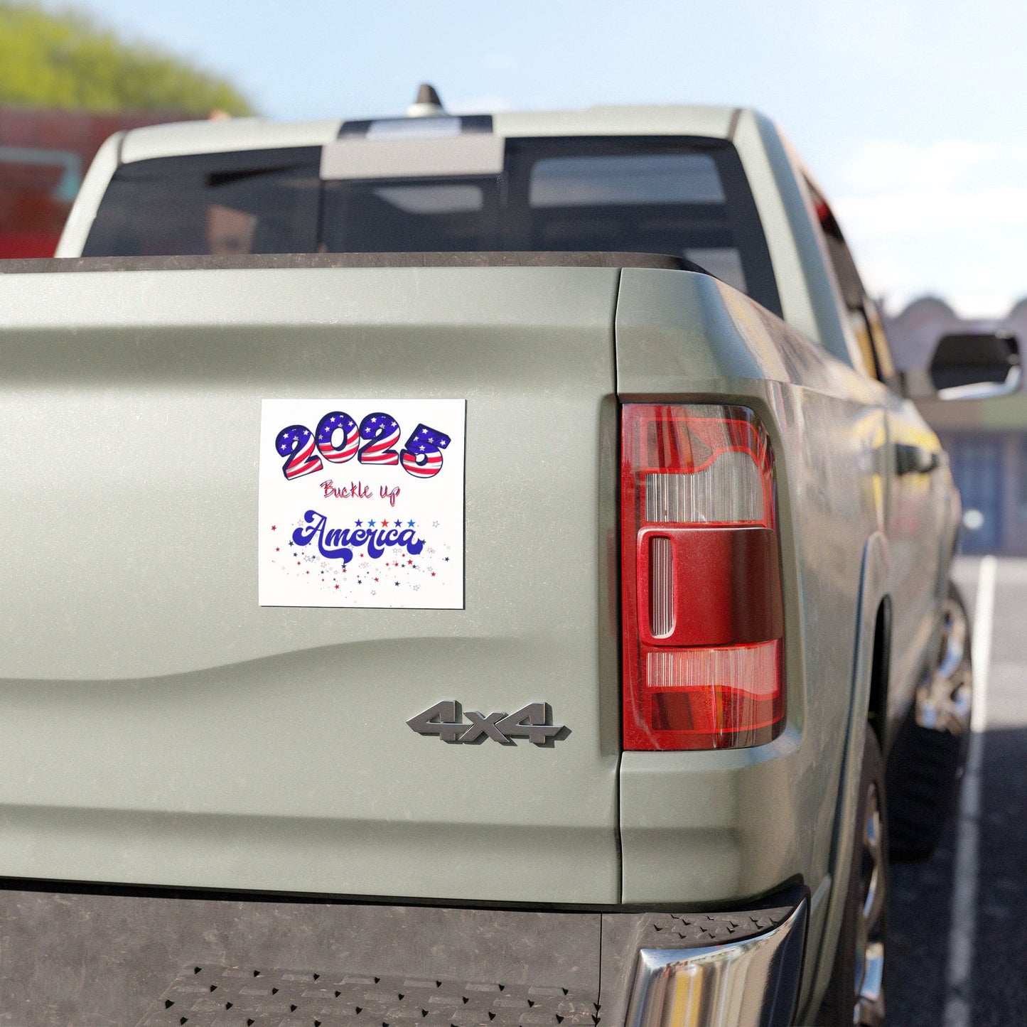 Patriotic 2025 Car Magnet – Buckle Up America Decor, Anti-Trump Car Decal, Save Democracy Now Car Magnet,