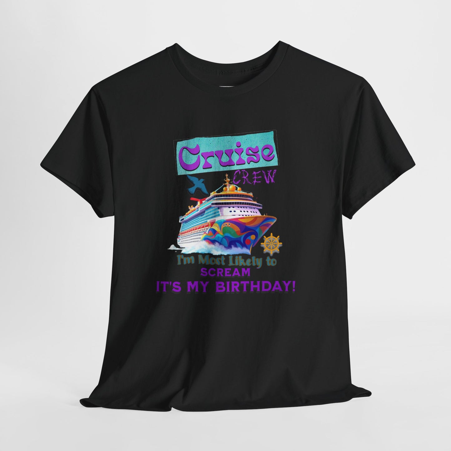 Cruise Crew Birthday T-Shirt, Vacation Shirt, Travel Tee, Fun Cruise Gift, Birthday Celebration Apparel for a Cruise Crew