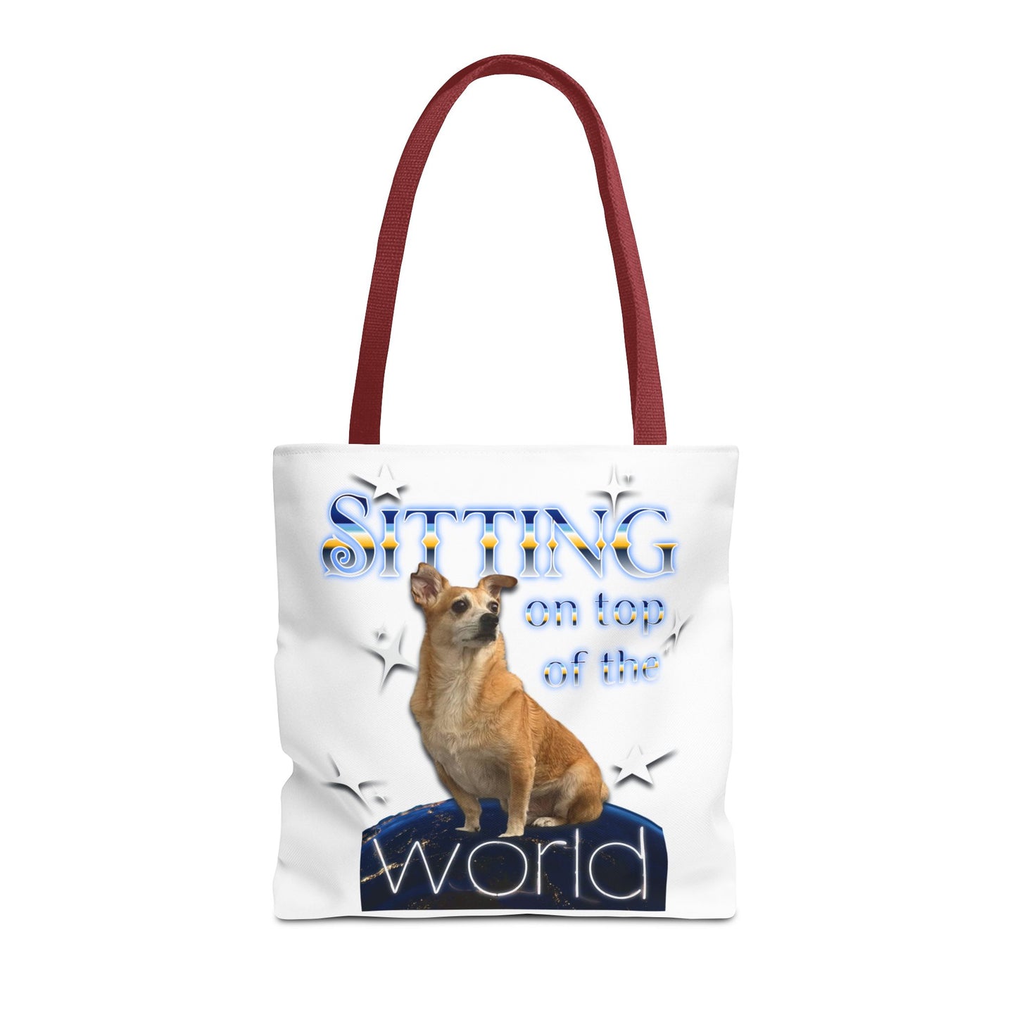 Personalized Tote Bag — "Sitting on Top of the World" Corgi Tote