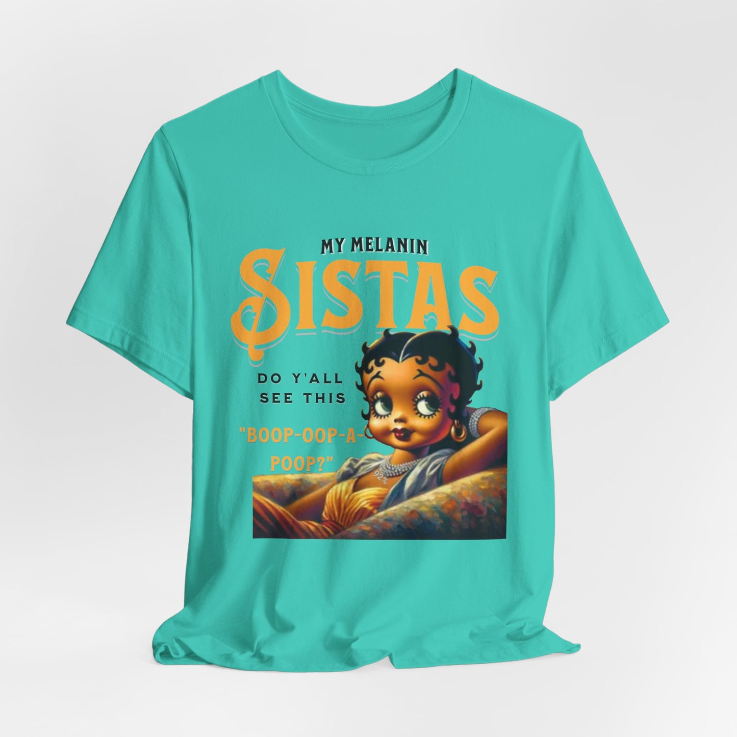 Melanin Betty Boop, 92% Black Woman Shirt, Black Girl Magic Tees, Black Culture T-Shirts, Humorous Betty Boop Shirts, Betty Boop T-Shirts