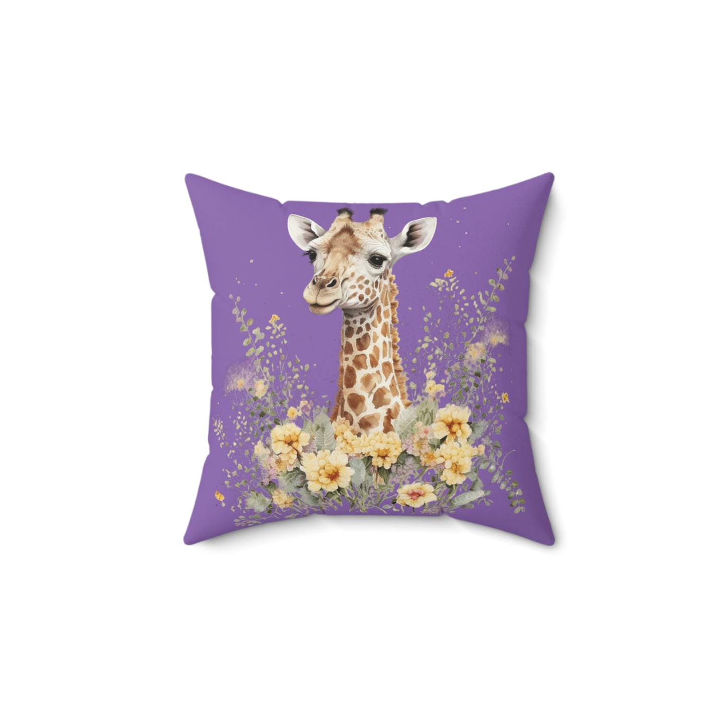Baby Giraffe Square Pillow, Purple Giraffe Accent Pillow, Baby Giraffe Throw Pillows, Cute Baby Giraffe Pillow, Baby Shower Gift for Boy or Girl