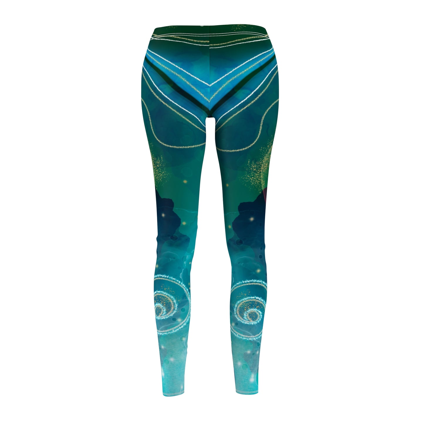 Women's Multi-Color Blue Casual Leggings, Celestial Colored Leggings for Women, Women Yoga Pants, Cute Colorful Women Yoga Pants