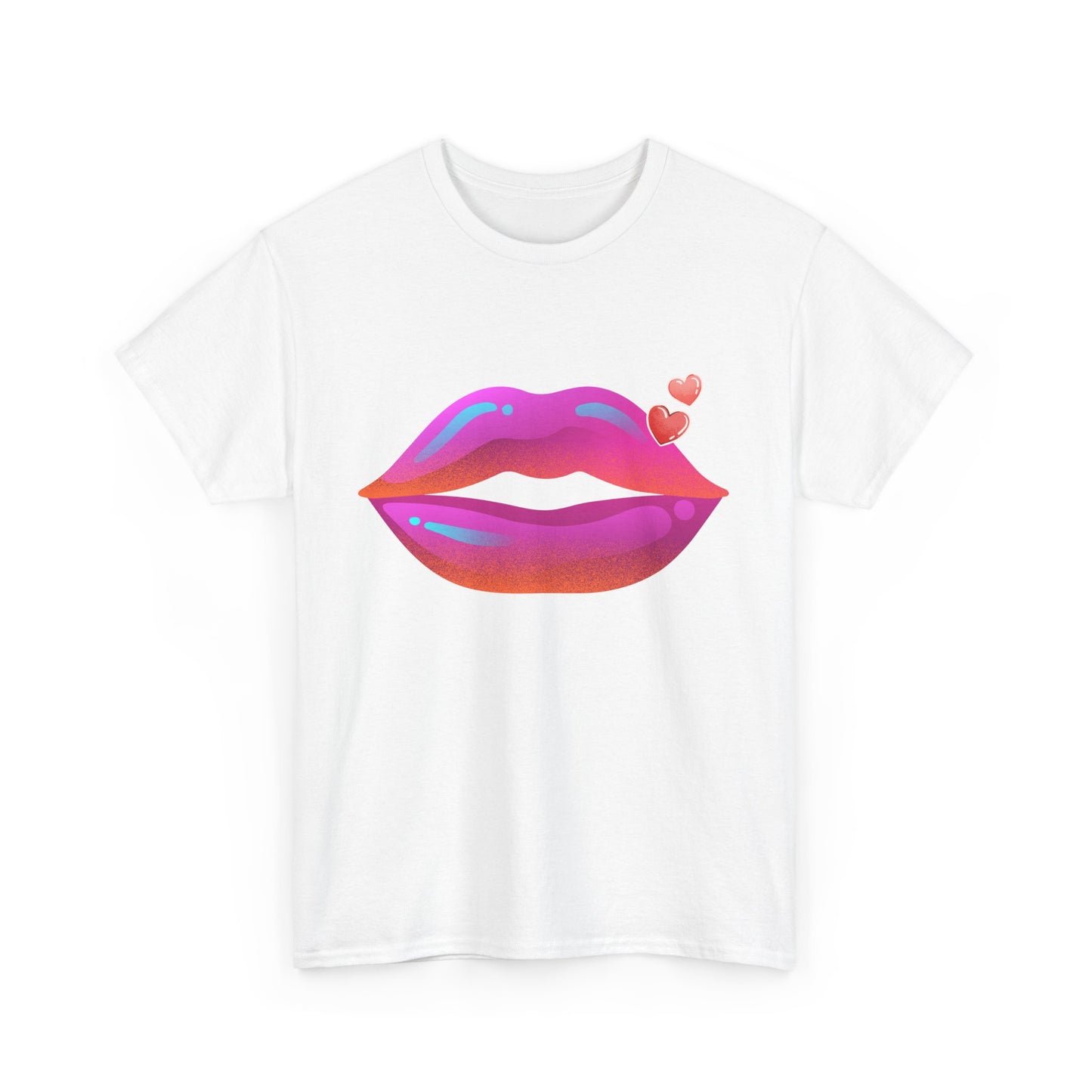 Bold Kiss Lips with Hearts Shirt, Vibrant Pop Art Lip T-Shirt, Valentine T-Shirt Gift, Lip Art Shirt, Black History T-Shirts for Women