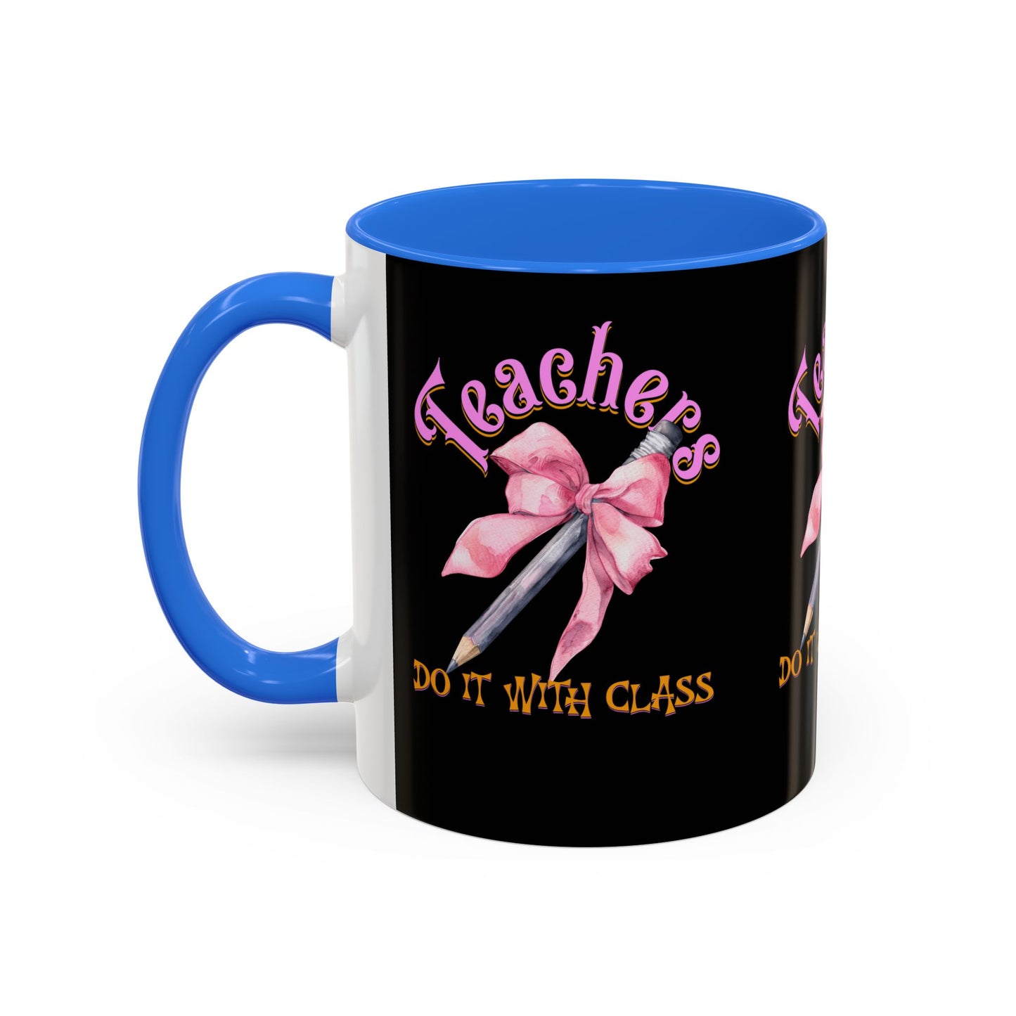 Colorful Mugs (11oz, 15oz), Teacher Appreciation Gift, Cute Gift for Teachers, Coffee Mug for Teachers, Coquette Bow Coffee Mug