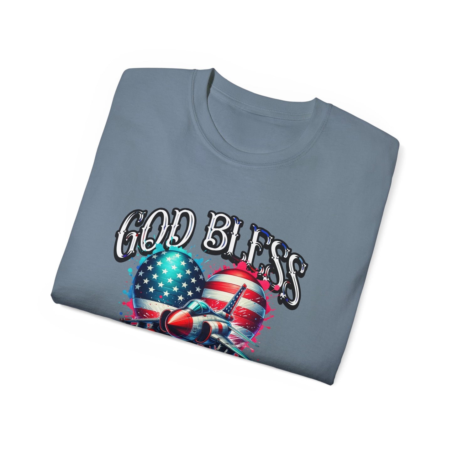 God Bless America Unisex Ultra Cotton T-Shirts, Nation in Distress Shirt, Fight for Democracy T-Shirt, God Bless the USA Tees