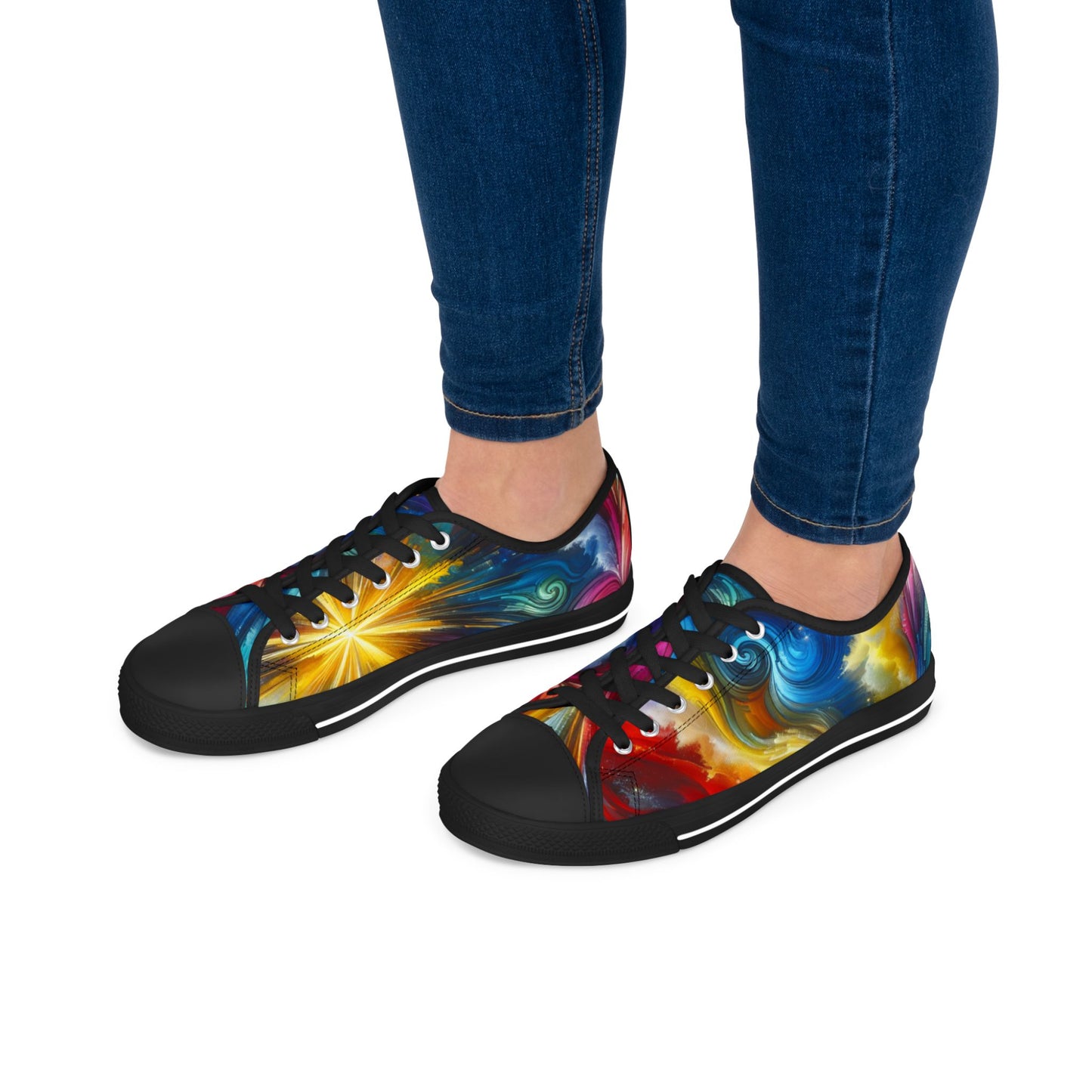Vibrant Women's Low Top Sneakers, Colorful Casual Shoes, Trendy Tennis Shoes, Graffiti Sneakers, Lightweight Fashion Footwear