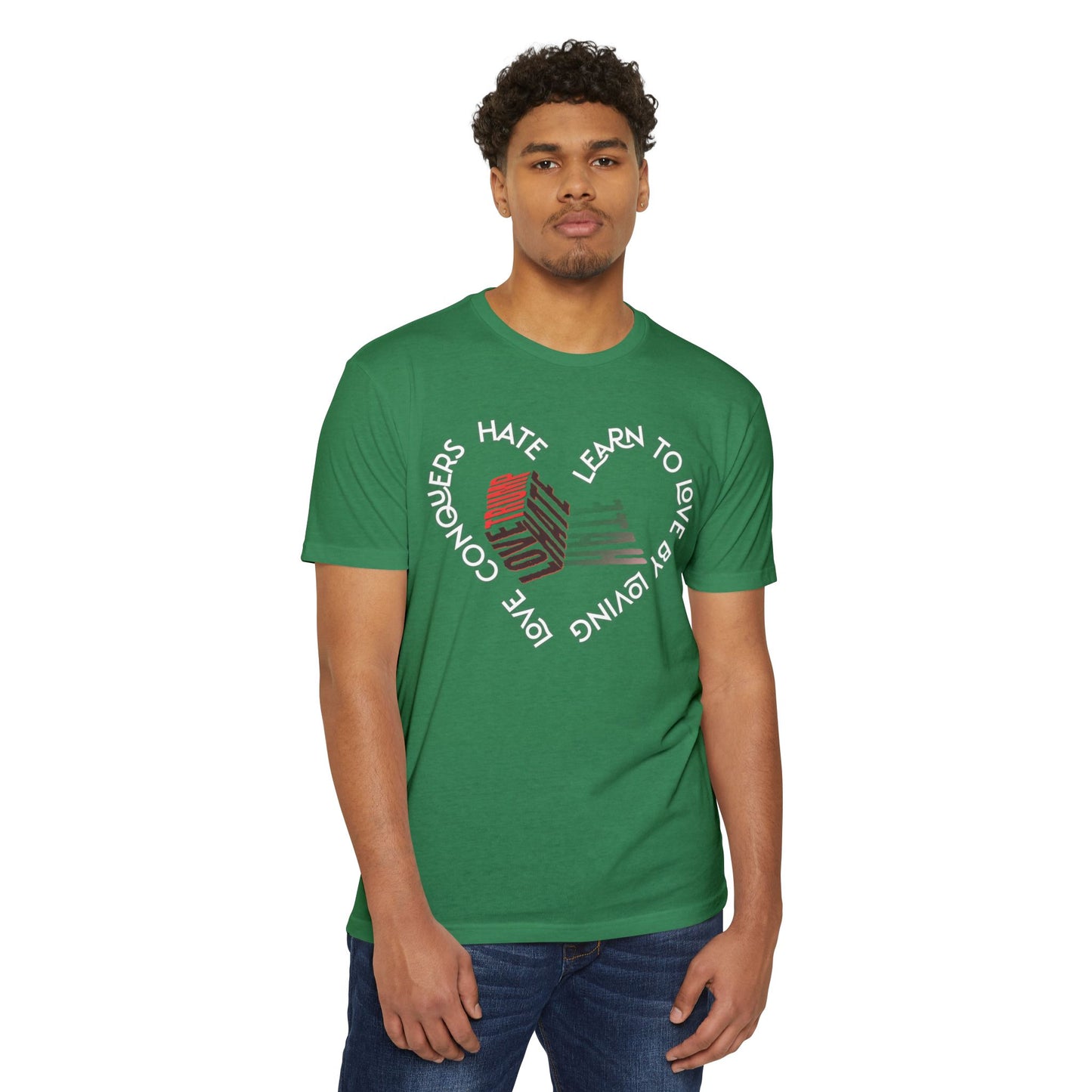 Vibrant Love Trump Hate Unisex T-Shirt, Graphic Tee for Casual Wear, Ideal for Gift, Summer Vibes, Celebration Style, Trendy Streetwear
