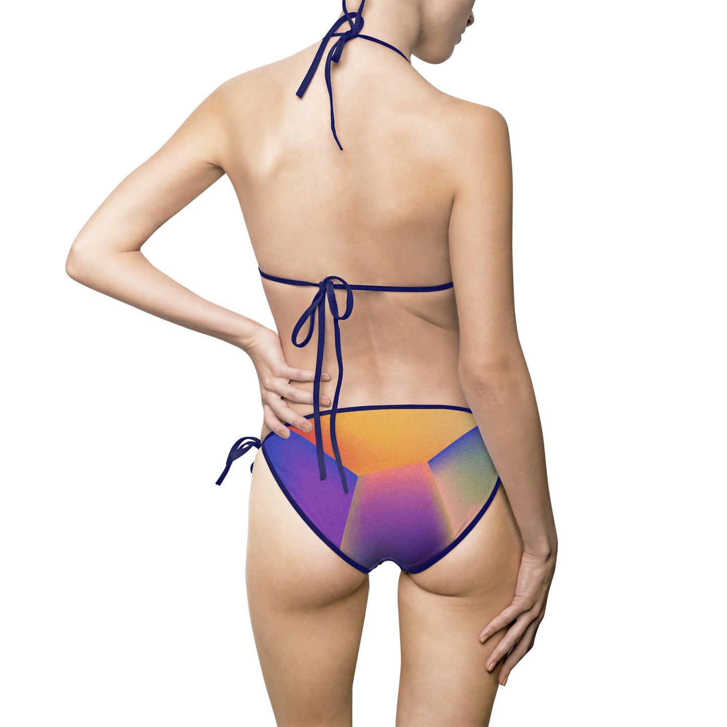 Geometric Women's Bikini Swimsuit - Summer Beachwear, Cute One-of-a-Kind Print Bikini, Matching Men Swim Trunk Available