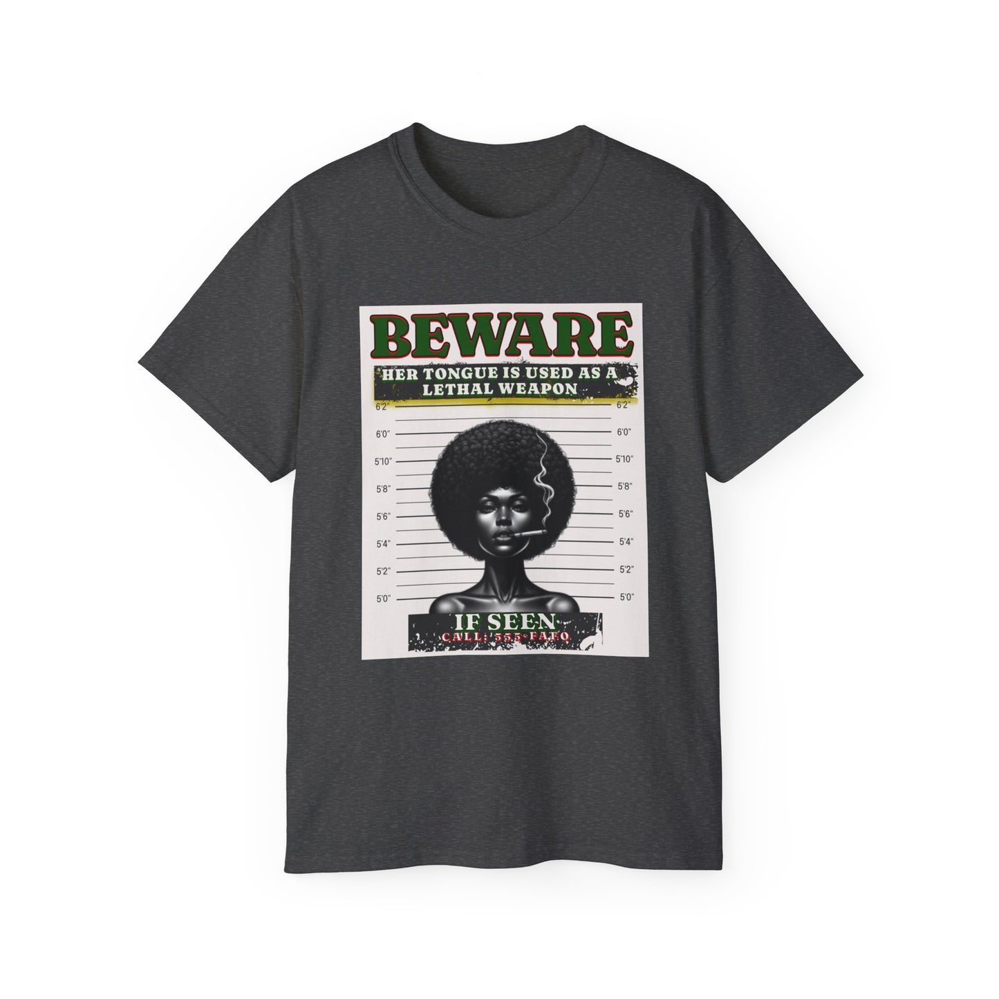 Empowering Graphic Tee, Her Tongue is a Lethal Weapon Shirt, FAFO Cotton T-Shirt, Inspirational Art Tee, Funny Trendy Gift for Friends