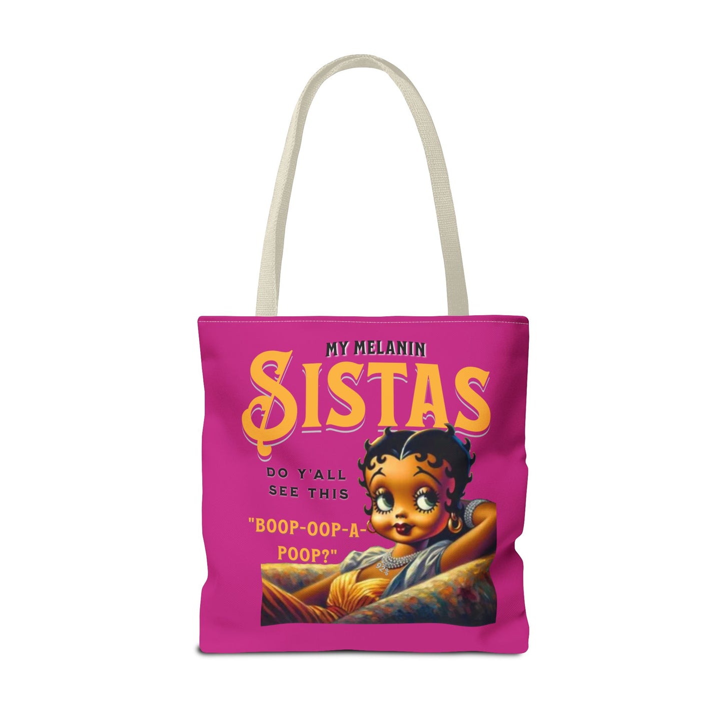 Black Betty Boop Tote Bag, 92 Percent Women Tote Bag, Cute Betty Boop Gift, Pink Betty Boop Tote Bag, Humorous Betty Boop Bag
