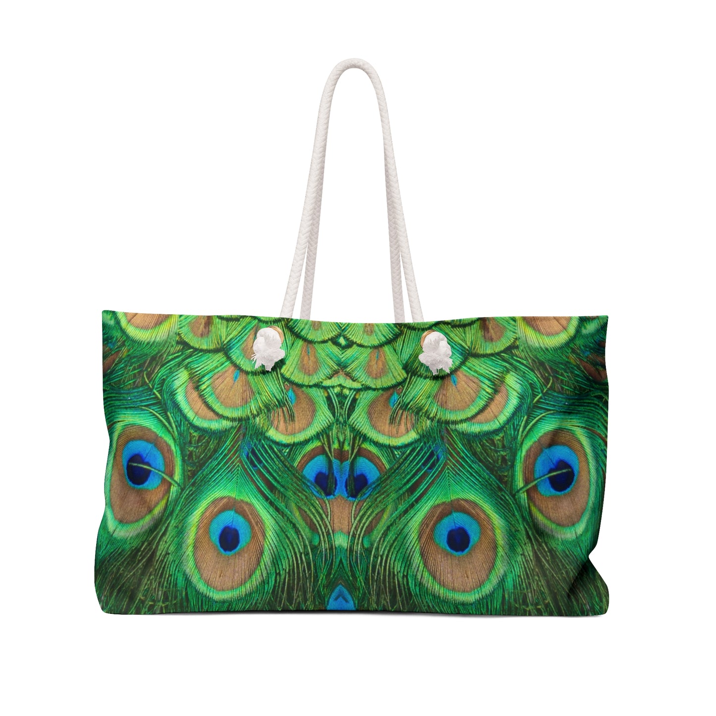 Vibrant Peacock Weekender Bag - Eco-Friendly Travel Tote, Perfect for Weekend Getaways, Beach, or Gym