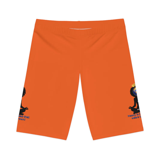 Empowered Motion Bike Shorts, Activewear Shorts, Orange Bike Shorts,