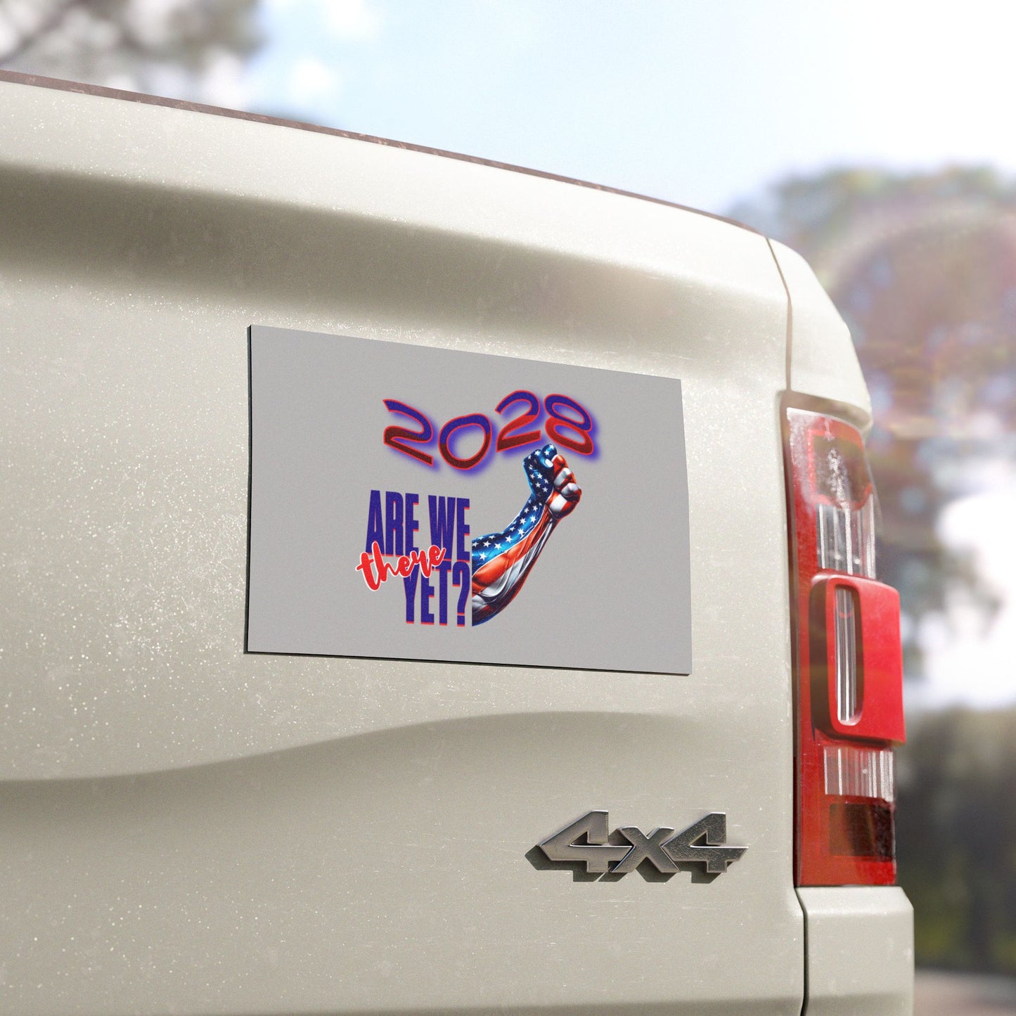 Patriotic Car Magnet - "Are We There Yet?" - 2028 Travel Humor, Political Opinion Car Magnet, Anti-Trump Car Magnets,