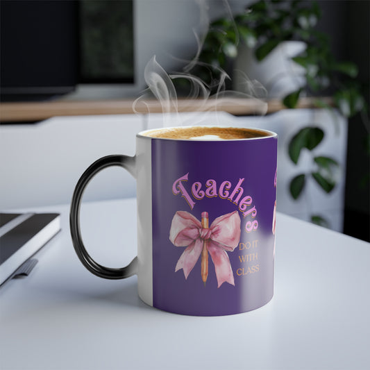 Teachers Color Morphing Mug, Perfect Gift for Educators, Unique Coffee Cup, Fun Educator Coffee Mug, Fun Teacher Appreciation Gift