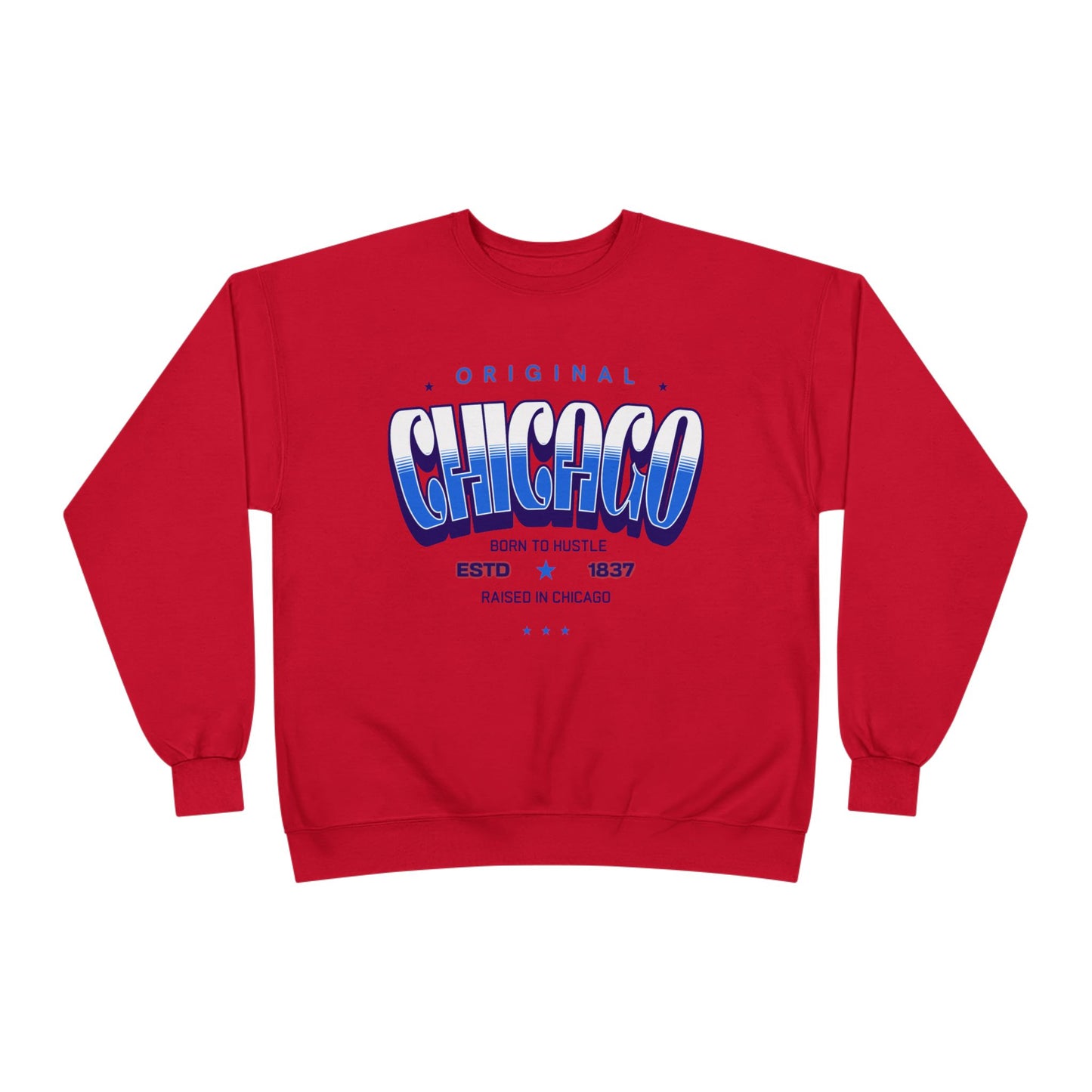 Chicago Hustle EcoSmart Crewneck Sweatshirt, Unisex Sweatshirt, Gift for Chicago Lovers, Trendy Streetwear, Casual Wear, Cozy Sweatshirt