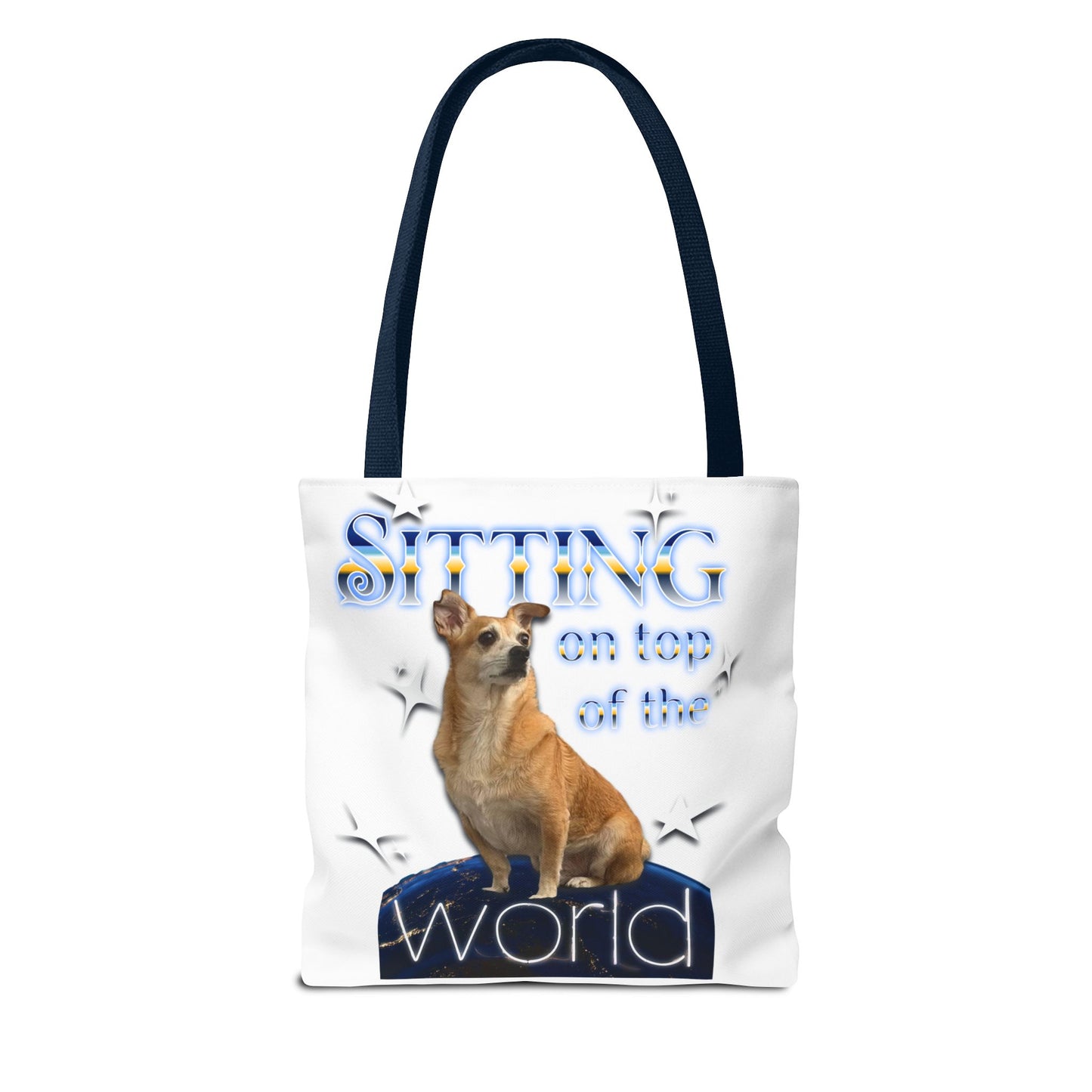 Personalized Tote Bag — "Sitting on Top of the World" Corgi Tote