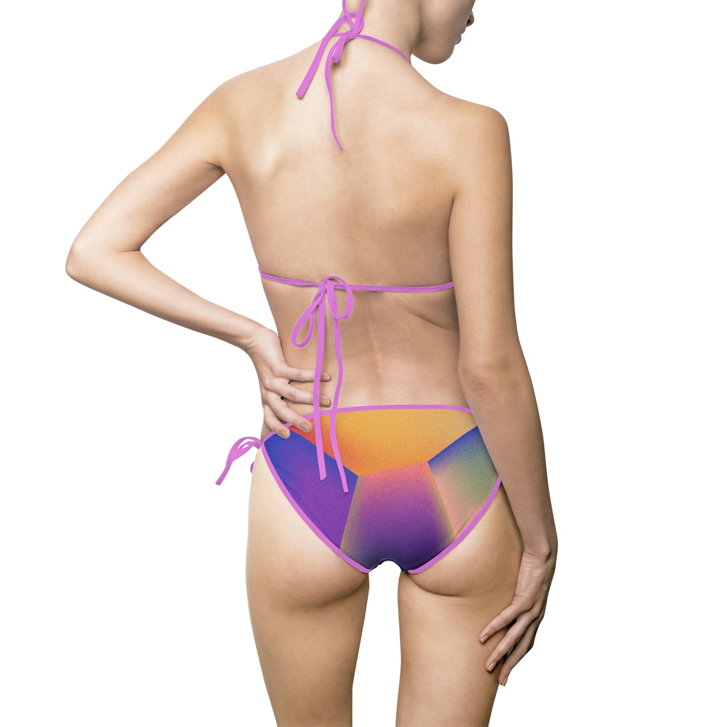 Geometric Women's Bikini Swimsuit - Summer Beachwear, Cute One-of-a-Kind Print Bikini, Matching Men Swim Trunk Available