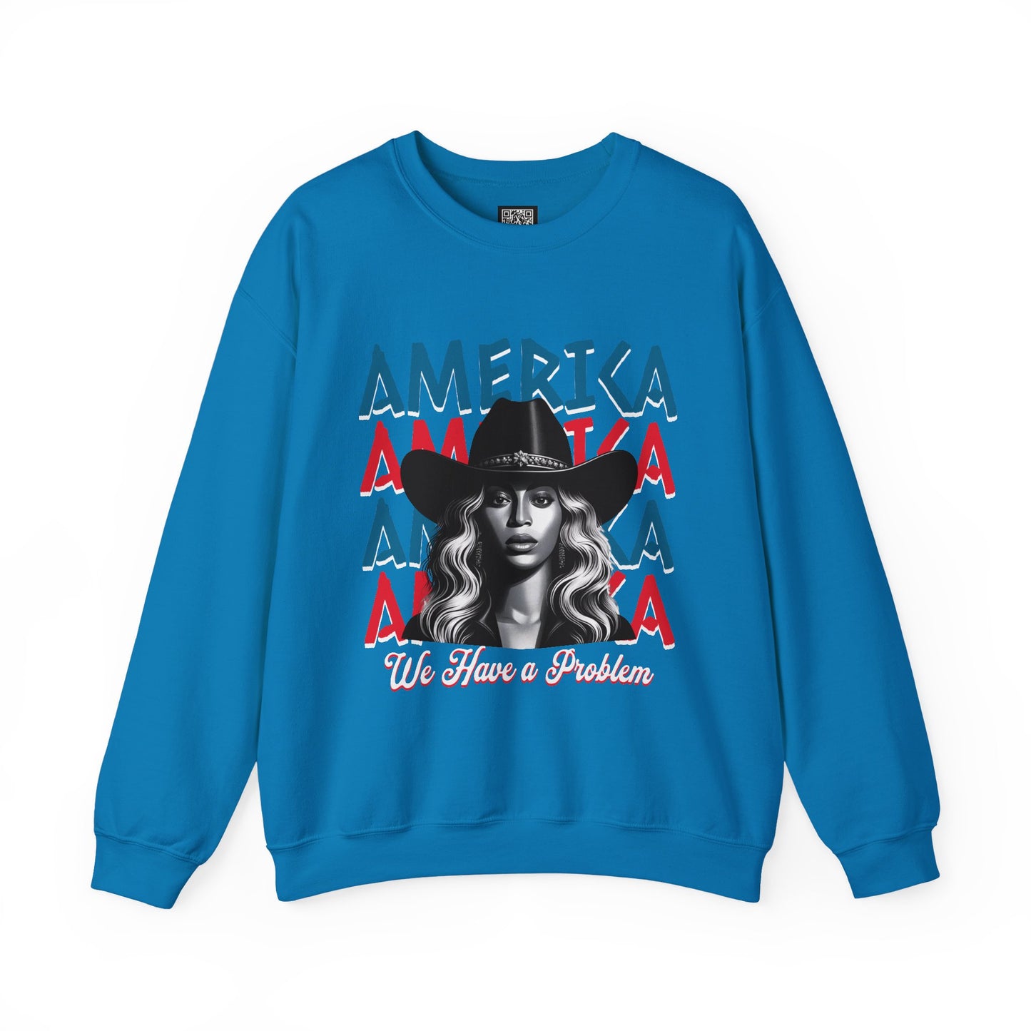 America Graphic Crewneck Sweatshirt, Beyonce America We Have a Problem, Fan Merchandise for Beyonce, Unisex Gildan Sweatshirts